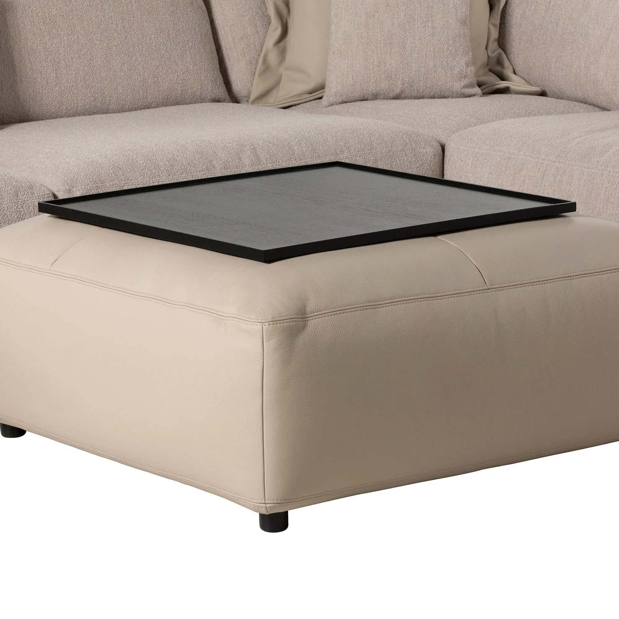 Adessa Square Stool Tray - Brown, Wood