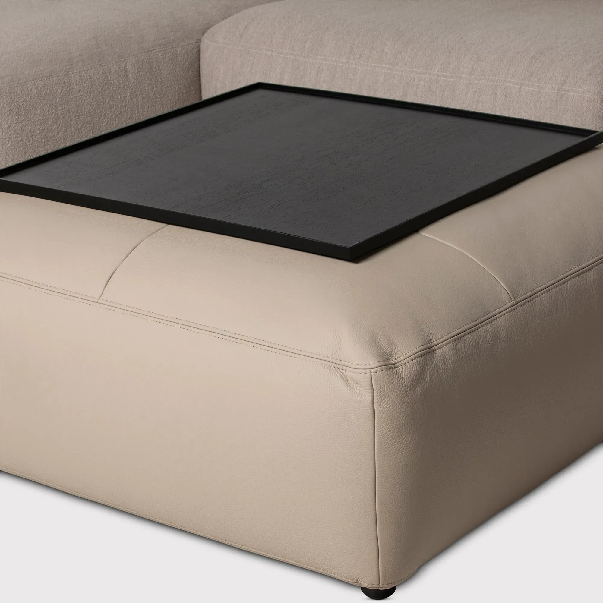 Adessa Square Stool Tray - Brown, Wood image