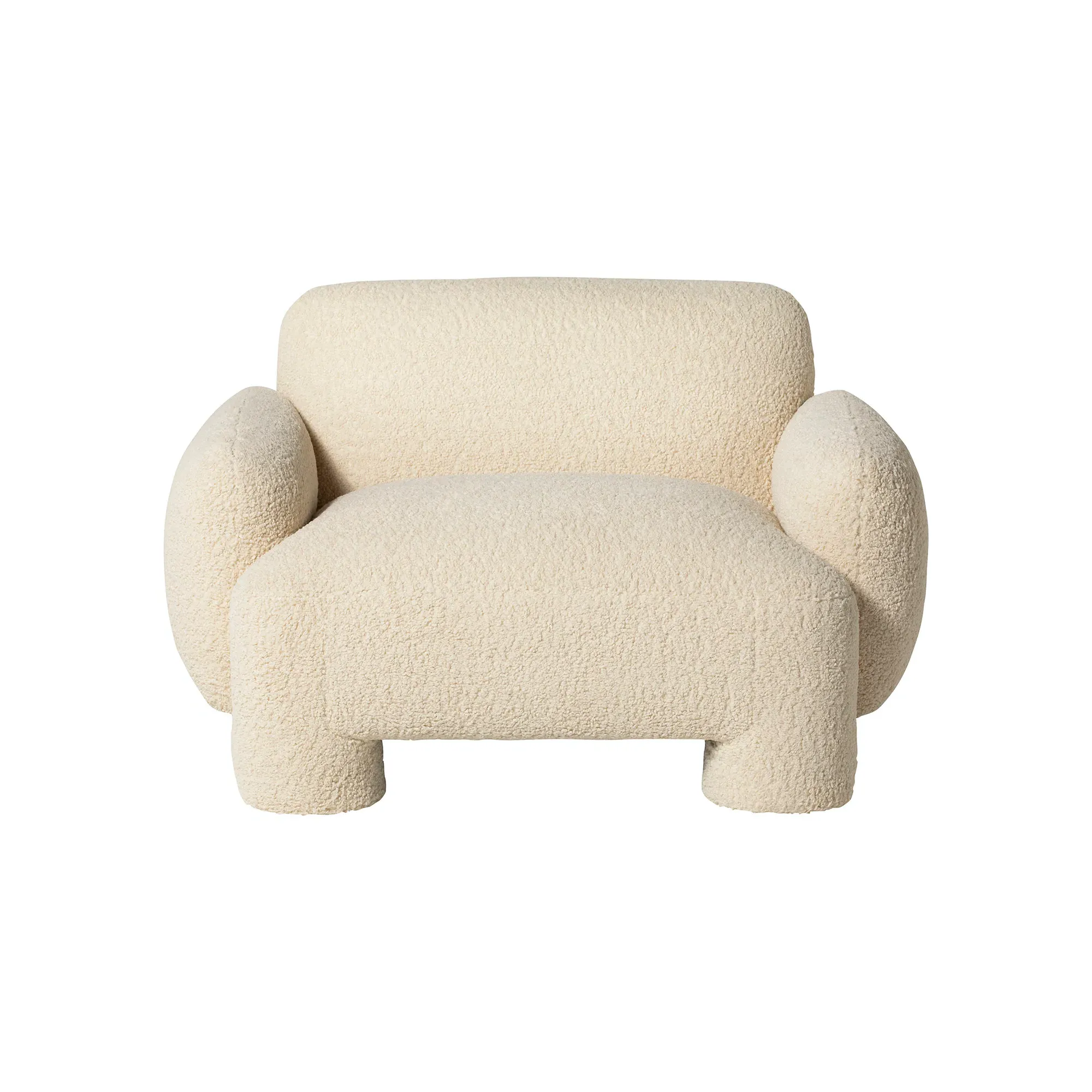 Adrina Armchair - White, Boucle