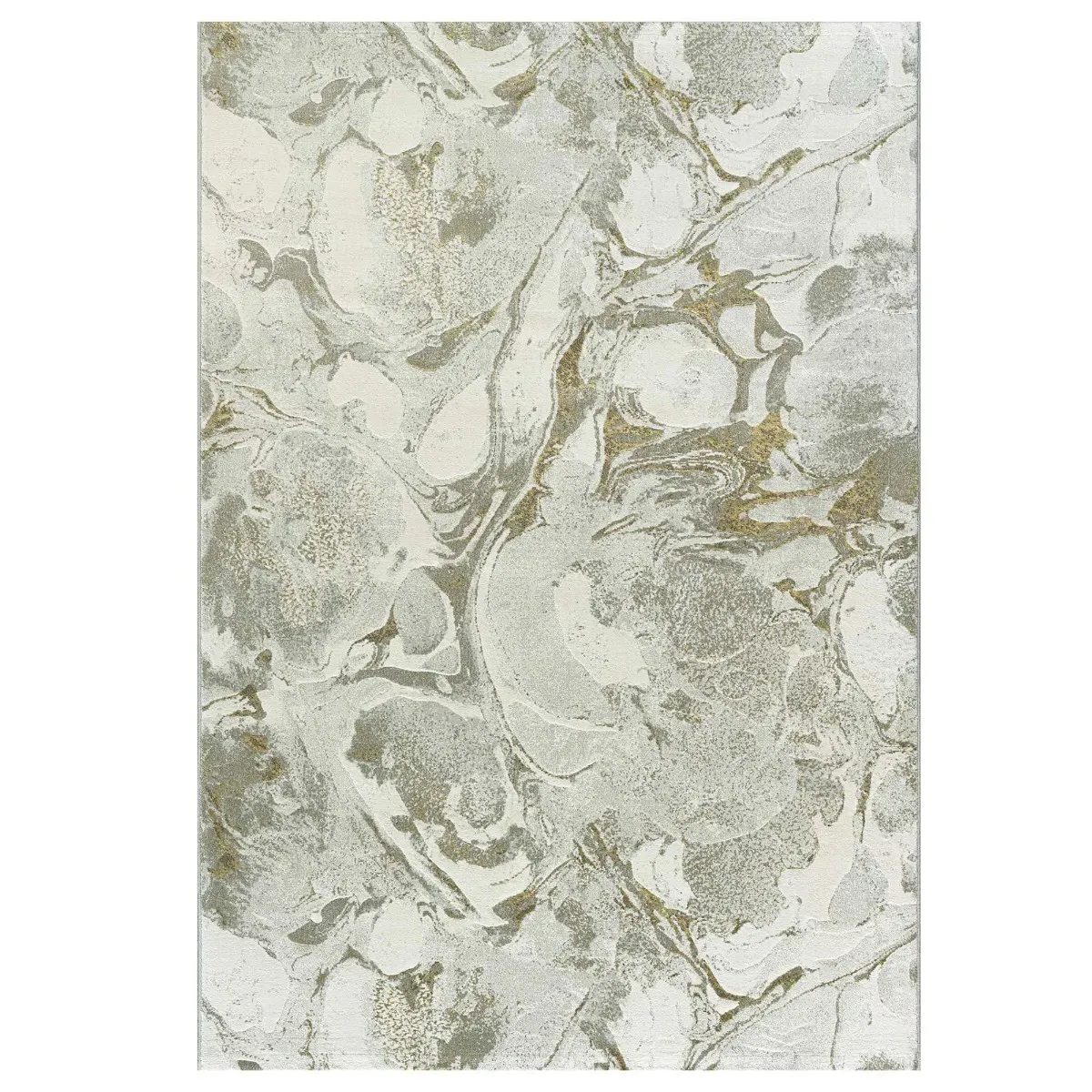 Agate Ochre Square Rug - Grey, Polypropylene