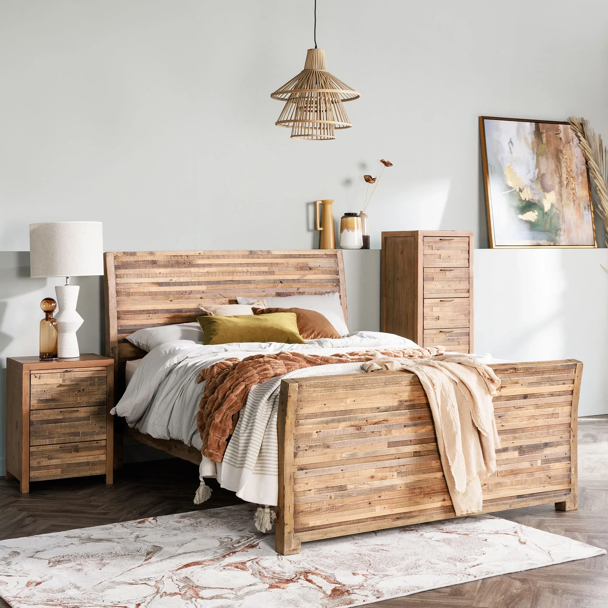 Agate Terracotta Square Rug - Orange, Polypropylene