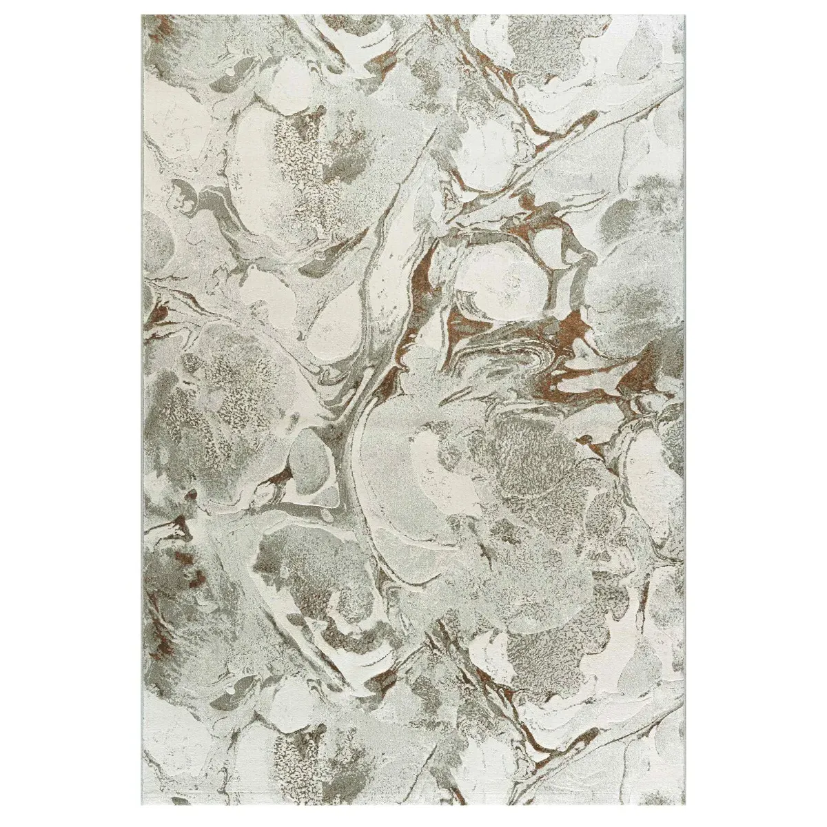 Agate Terracotta Square Rug - Orange, Polypropylene