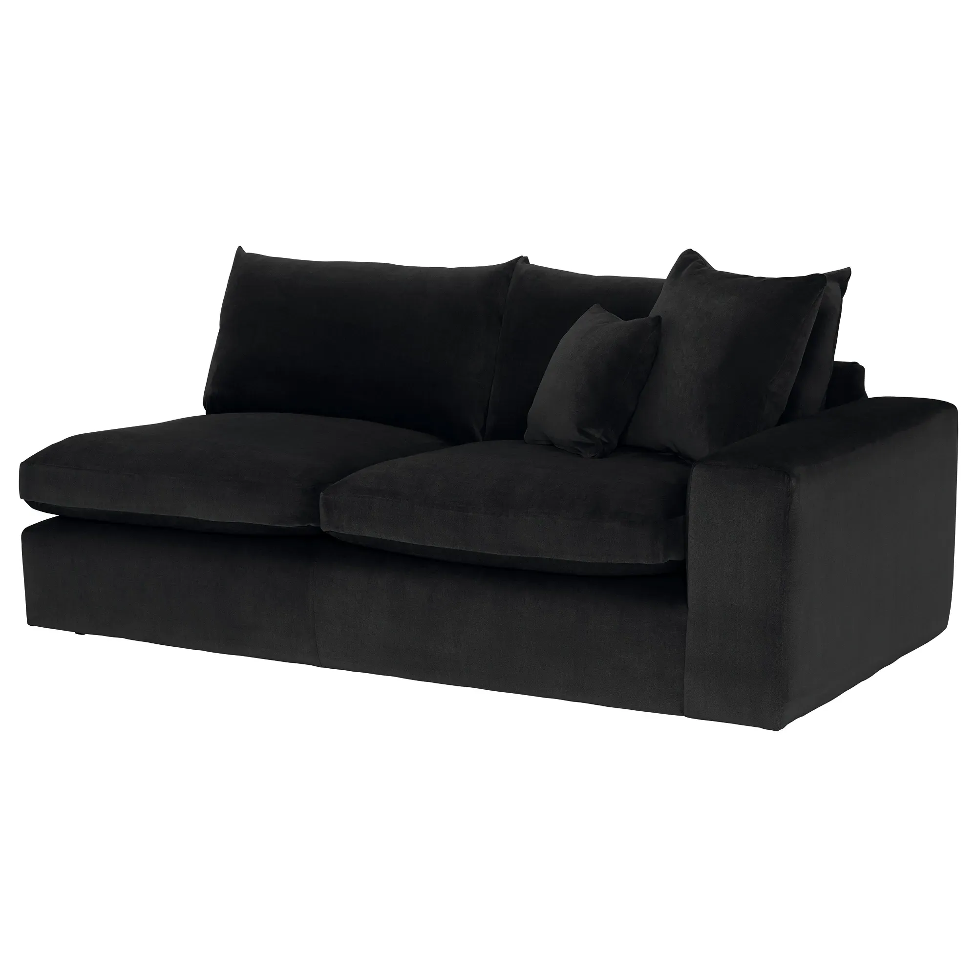 Alaska 2-Seater Sofa with 1 Arm Left - Black