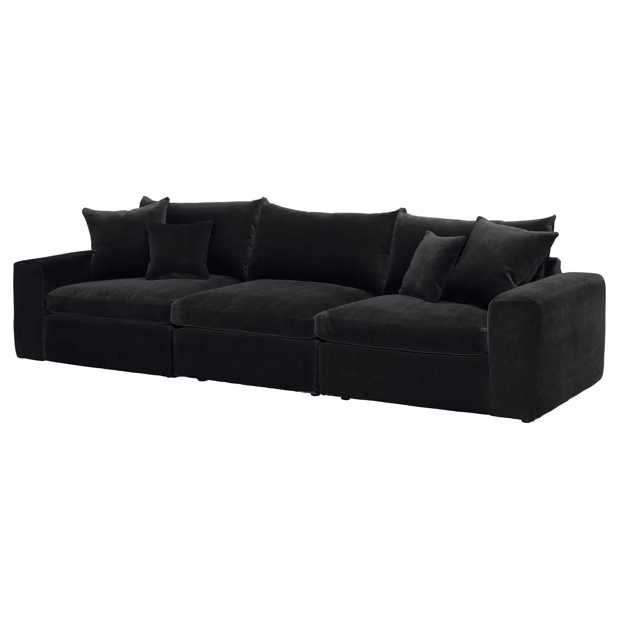 Alaska 3-Seater Sofa - Black, Fabric