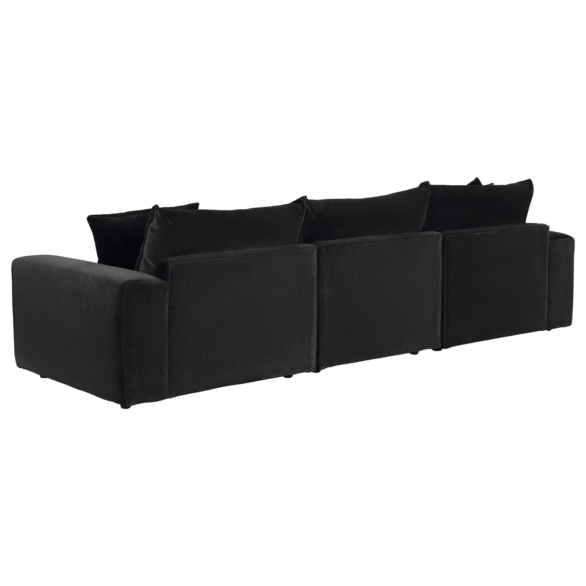 Alaska 3-Seater Sofa - Black, Fabric