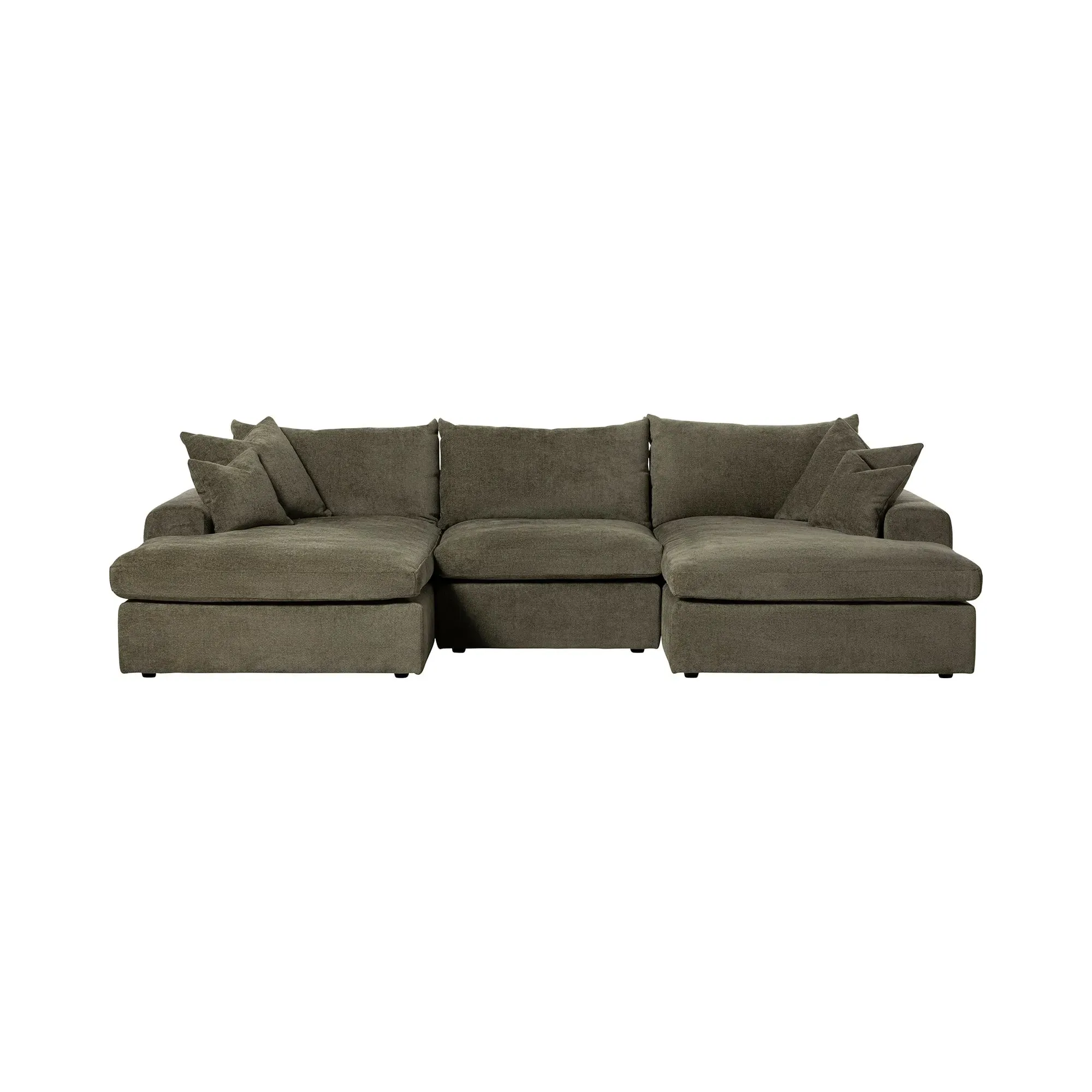 Alaska U-Shaped Corner Sofa - Green, Velvet