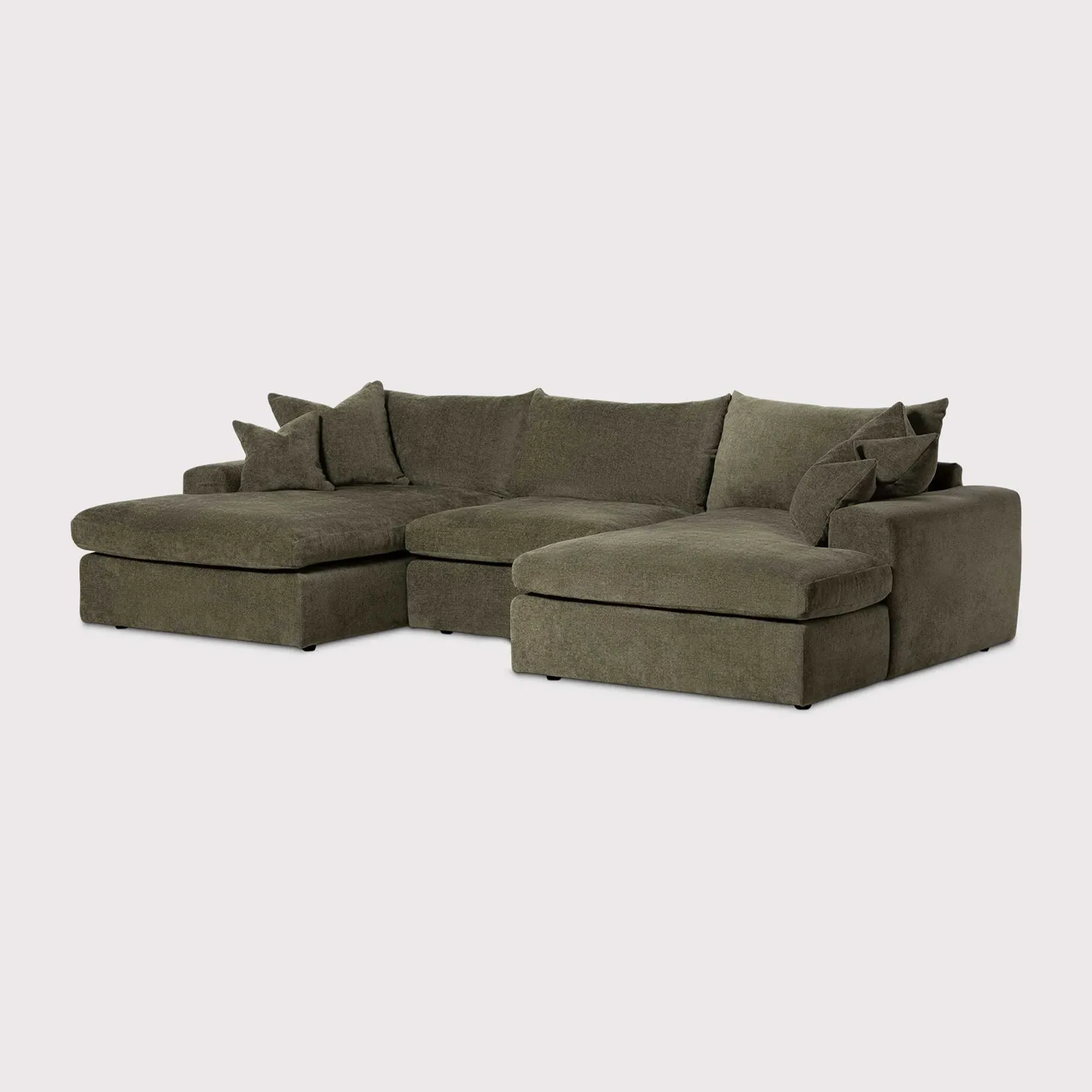 Alaska U-Shaped Corner Sofa - Green, Velvet image