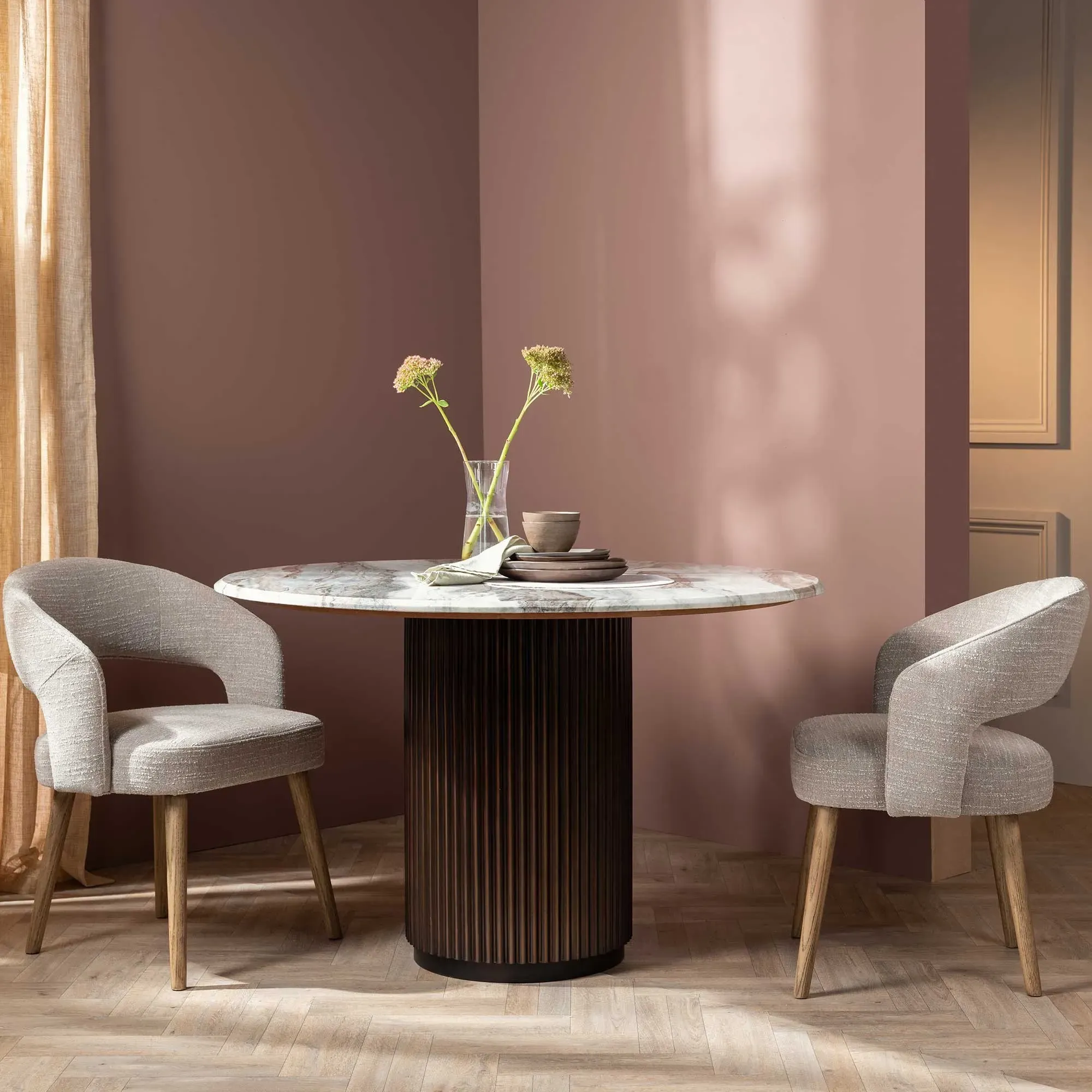 Alden Dining Chair - Green, Leather