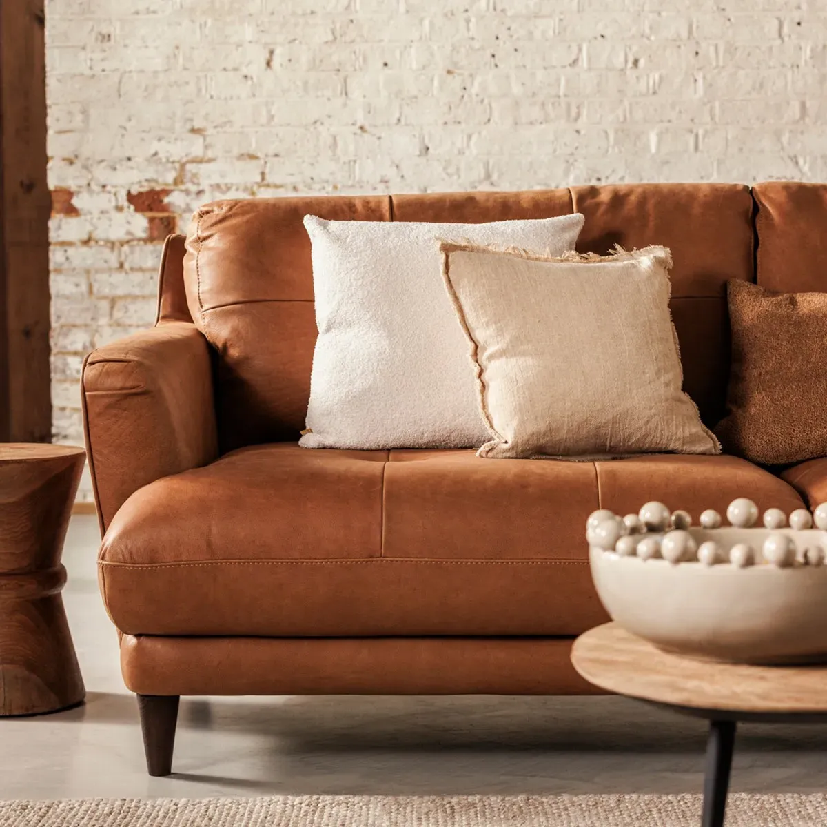 Aldo 3-Seater Sofa - Brown, Leather