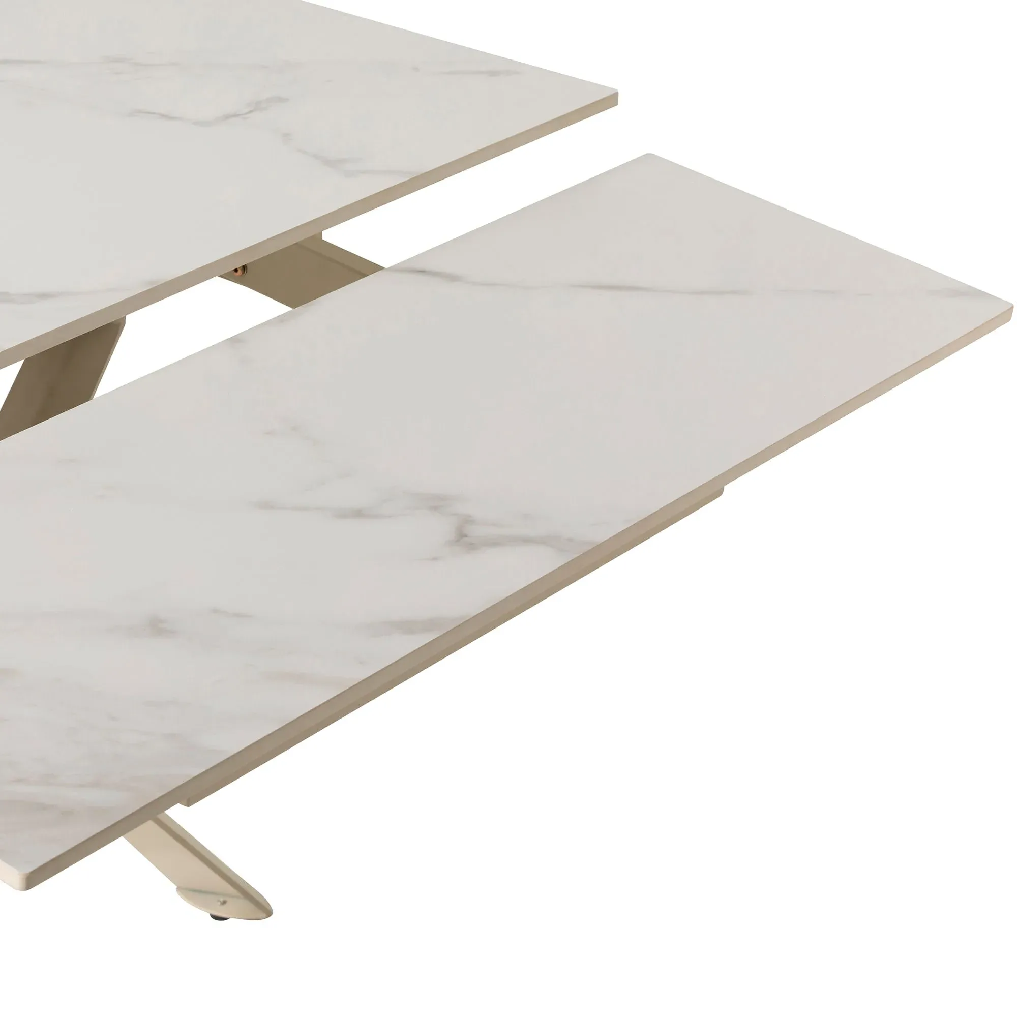 Altadena Extension Table with 6 Swivel Armchairs - Neutral, Ceramic