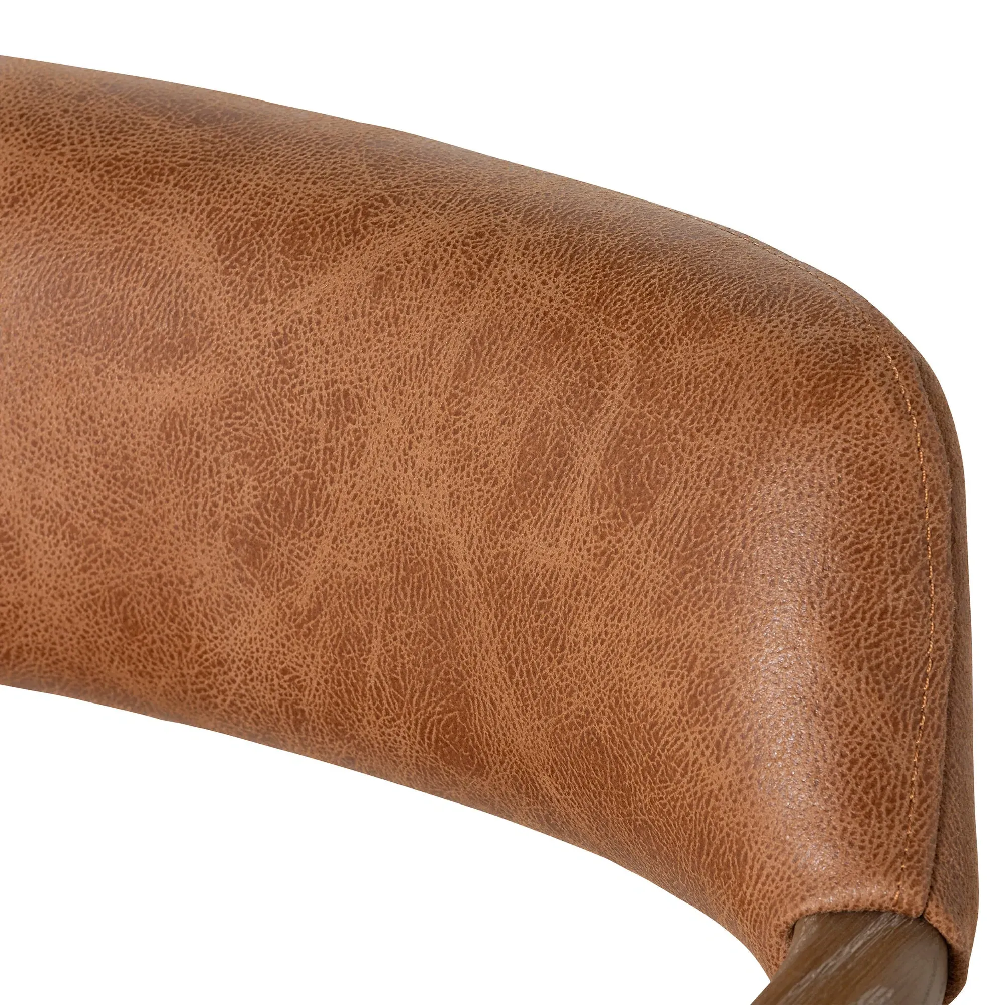 Ames Dining Chair with Arms - Brown, Leather