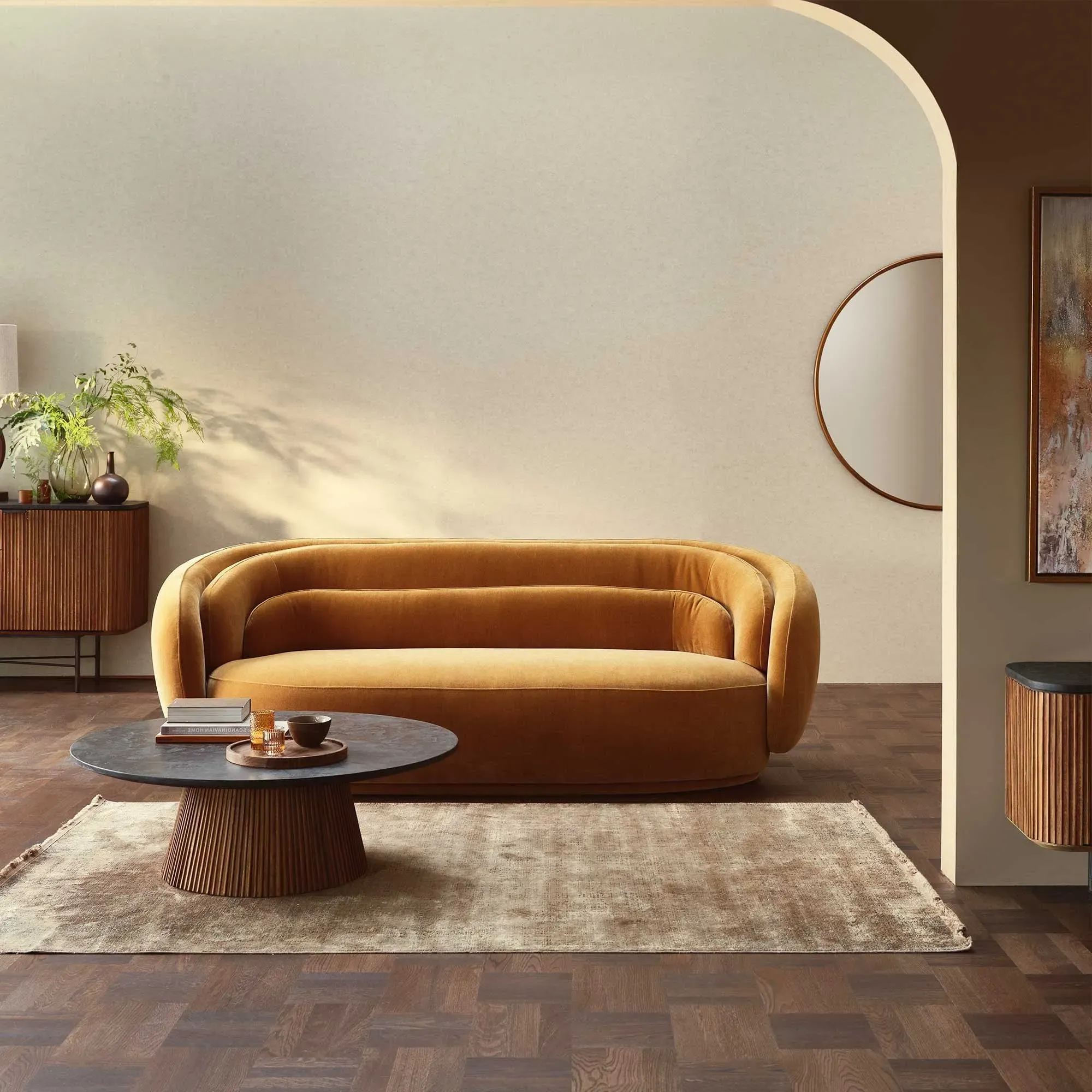 Angelo 3-Seater Sofa - Brown, Fabric