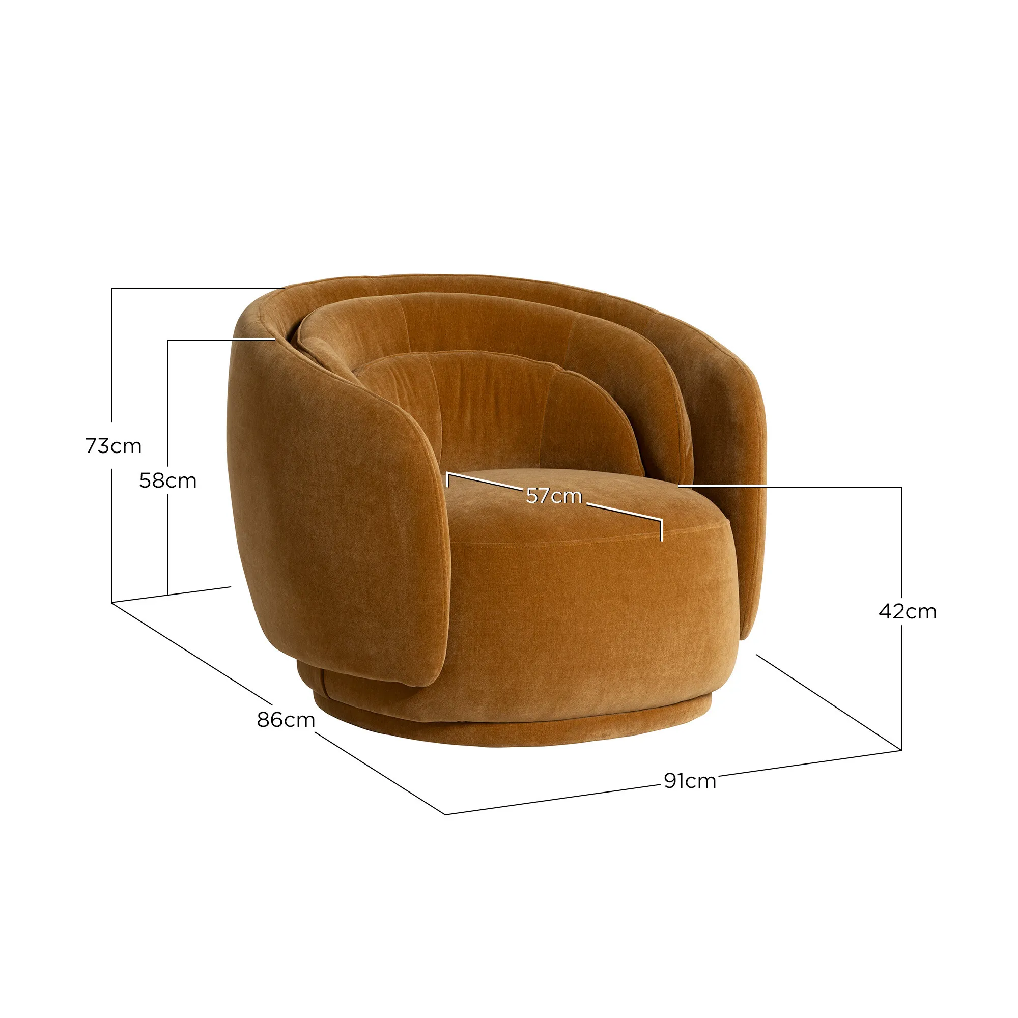 Angelo Armchair - Brown, Fabric