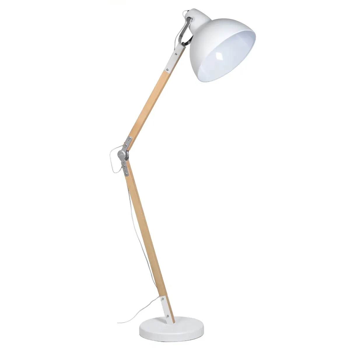 Angle Floor Lamp - White, Metal
