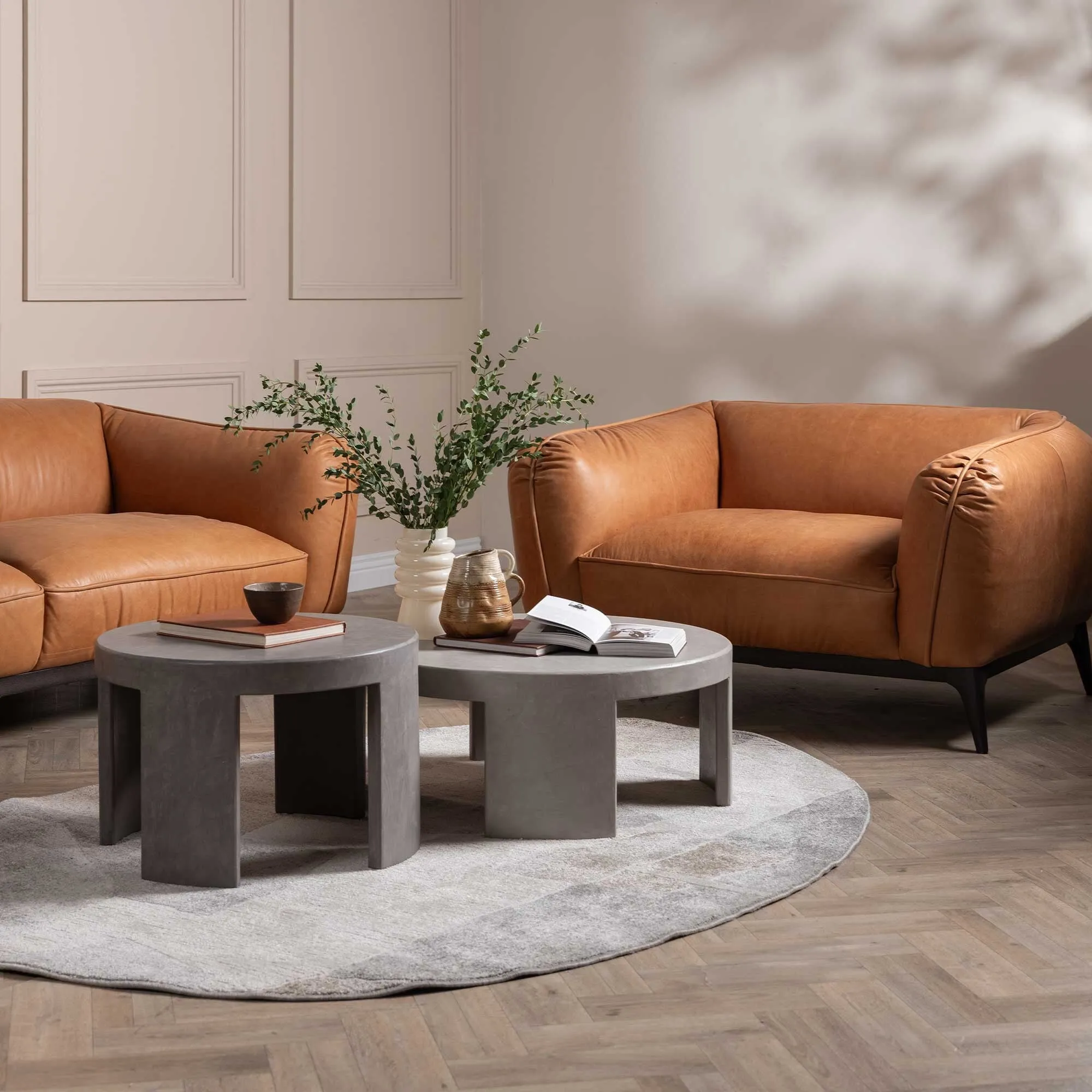 Angus 1.5 Seater Armchair - Brown, Leather