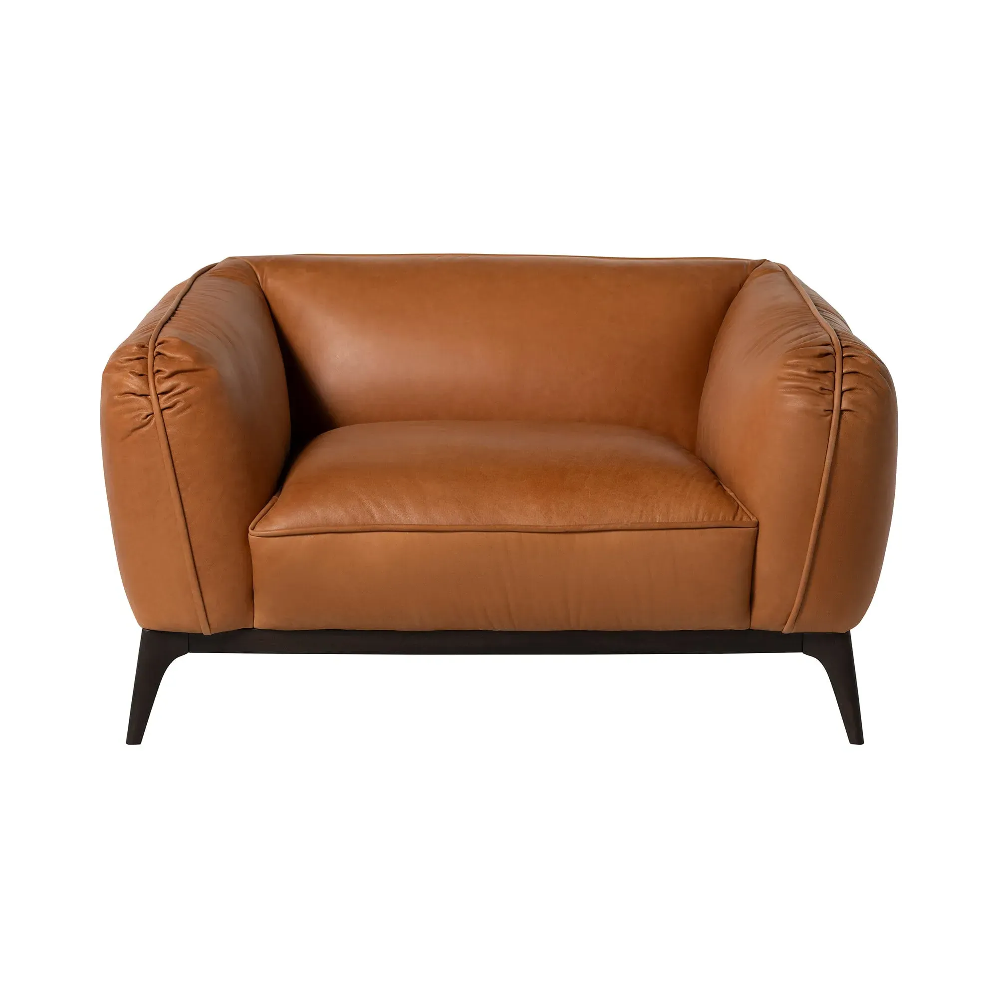 Angus 1.5 Seater Armchair - Brown, Leather