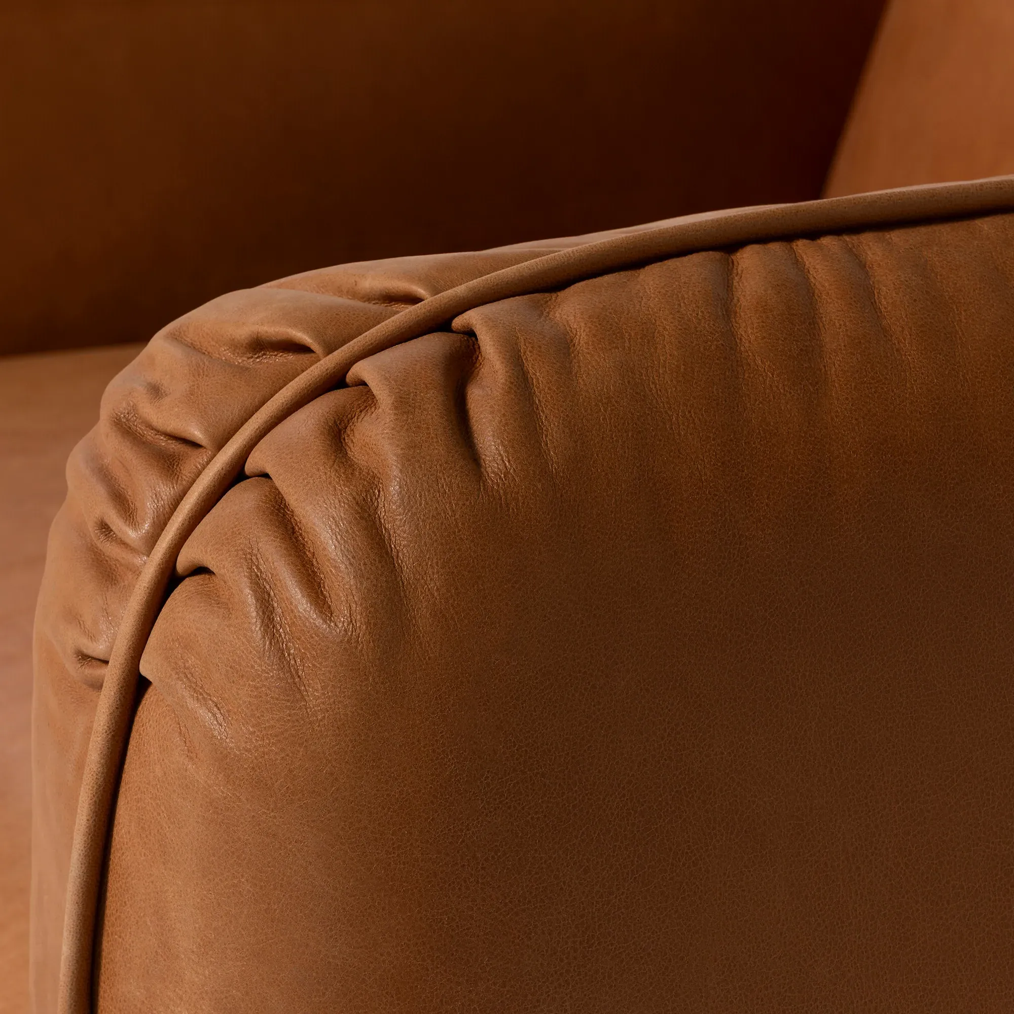 Angus 1.5 Seater Armchair - Brown, Leather