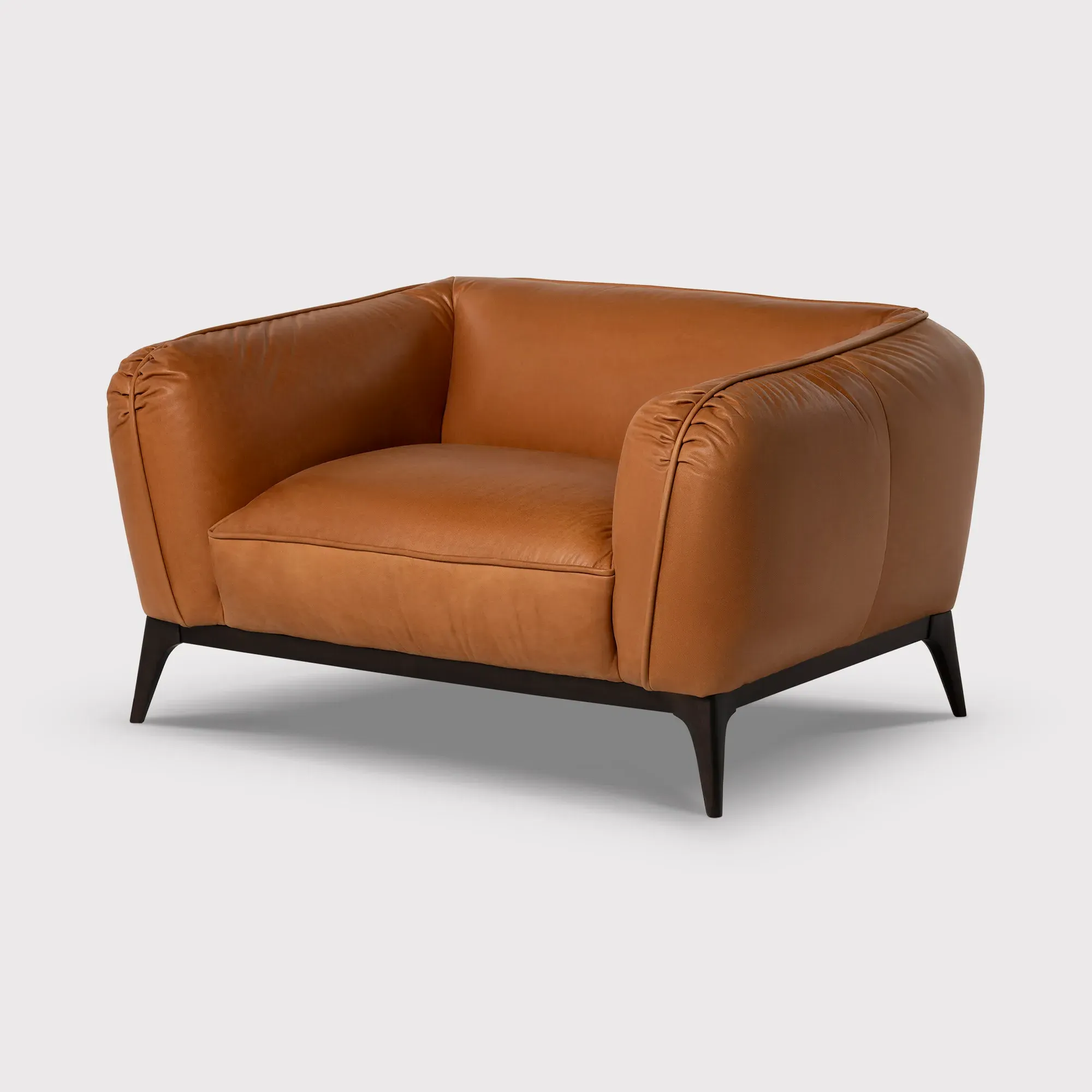 Angus 1.5 Seater Armchair - Brown, Leather