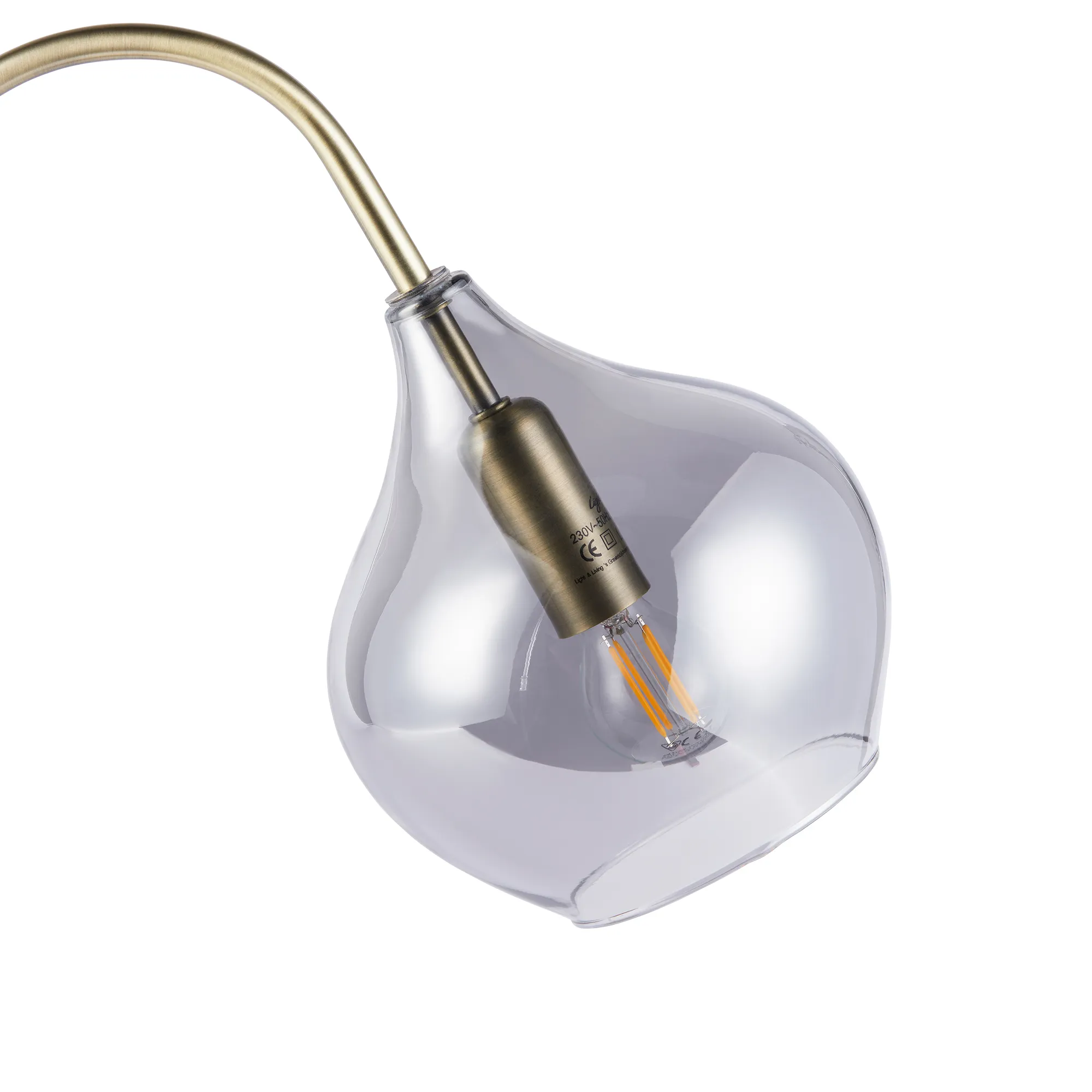 Antique Bronze Glass Table Lamp - Brown, Metal