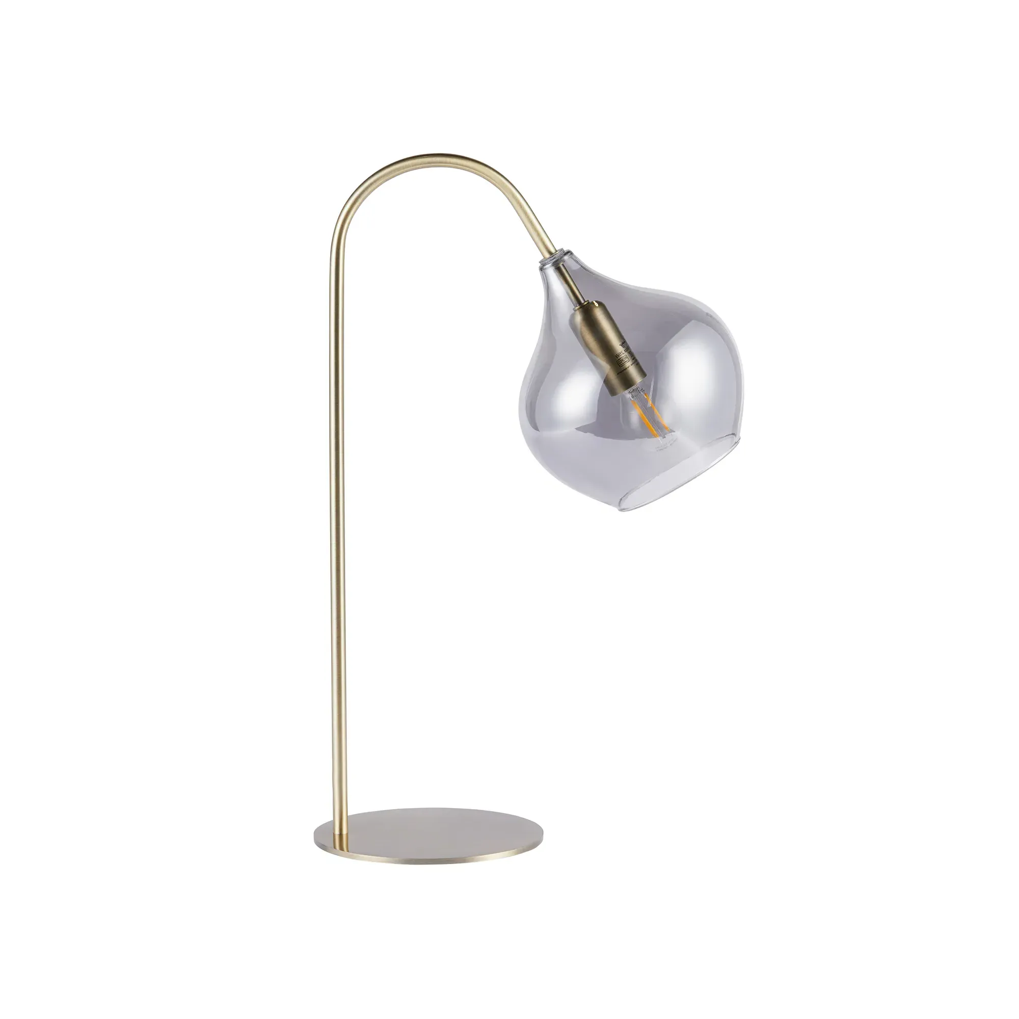 Antique Bronze Glass Table Lamp - Brown, Metal