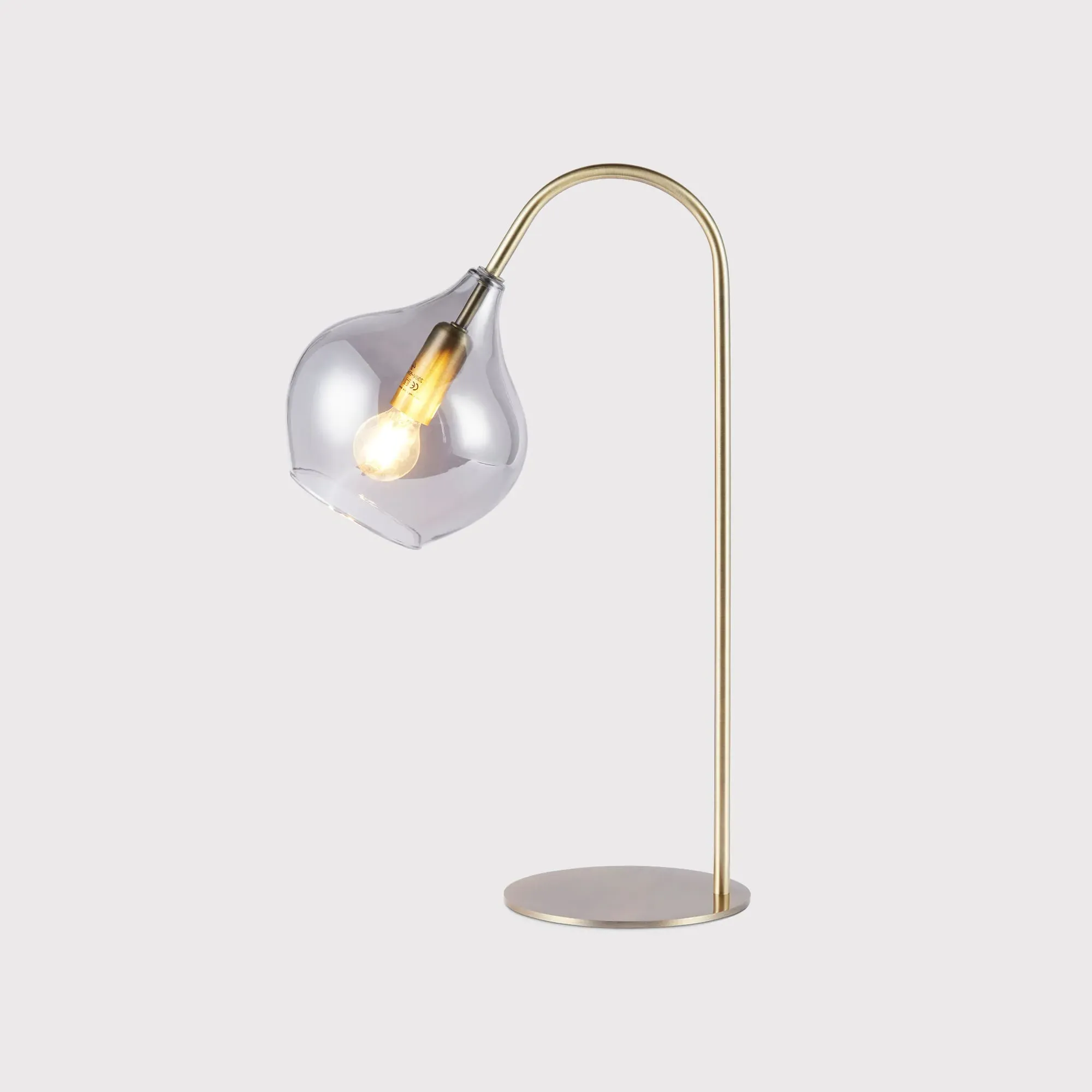 Antique Bronze Glass Table Lamp - Brown, Metal image