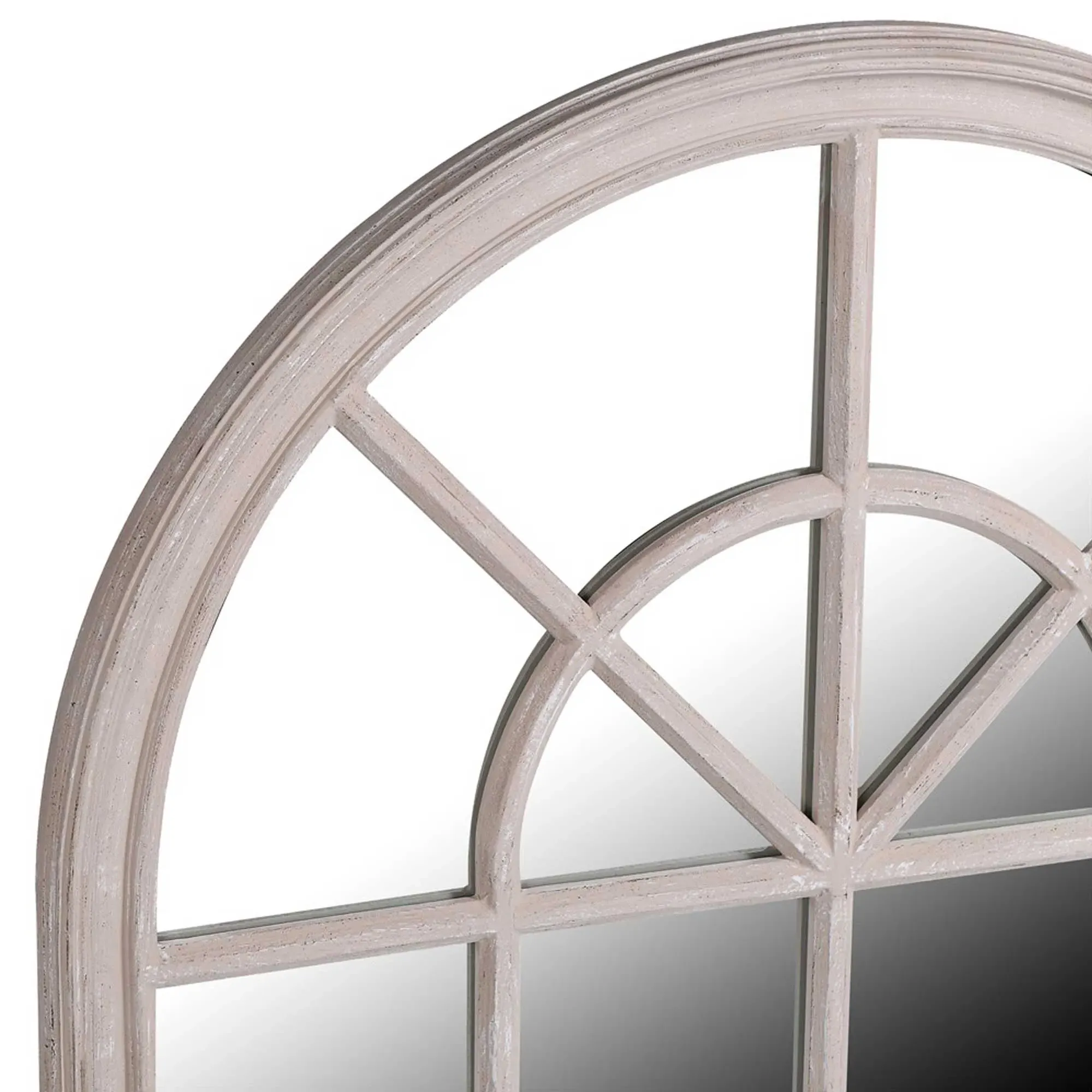 Antique Window Mirror - Neutral, Paulownia Wood