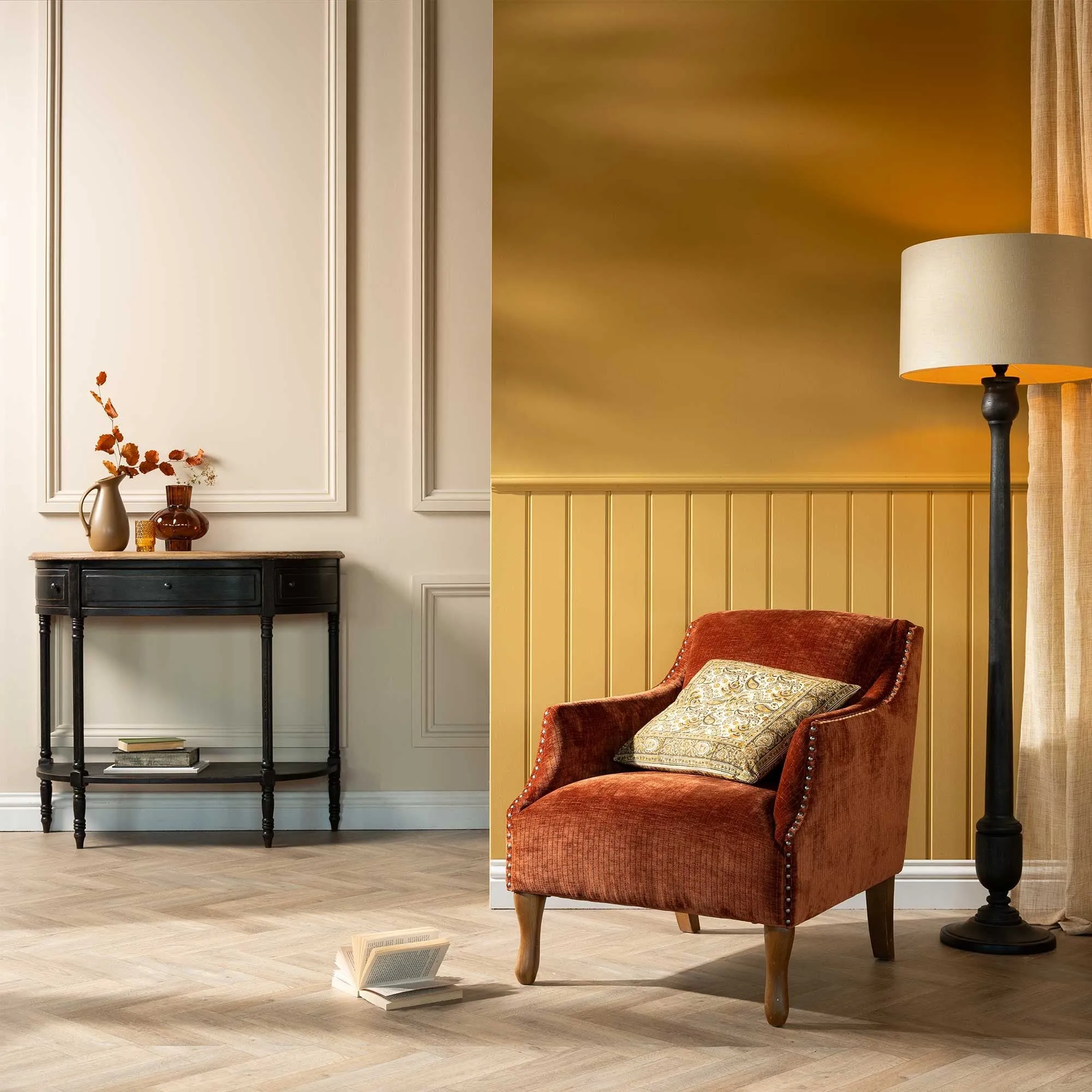 Arabella Armchair - Brown, Fabric