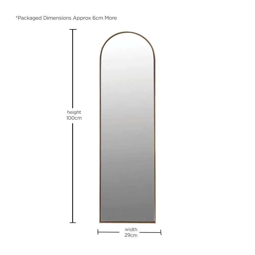 Arch Full Length Mirror - Gold, Metal