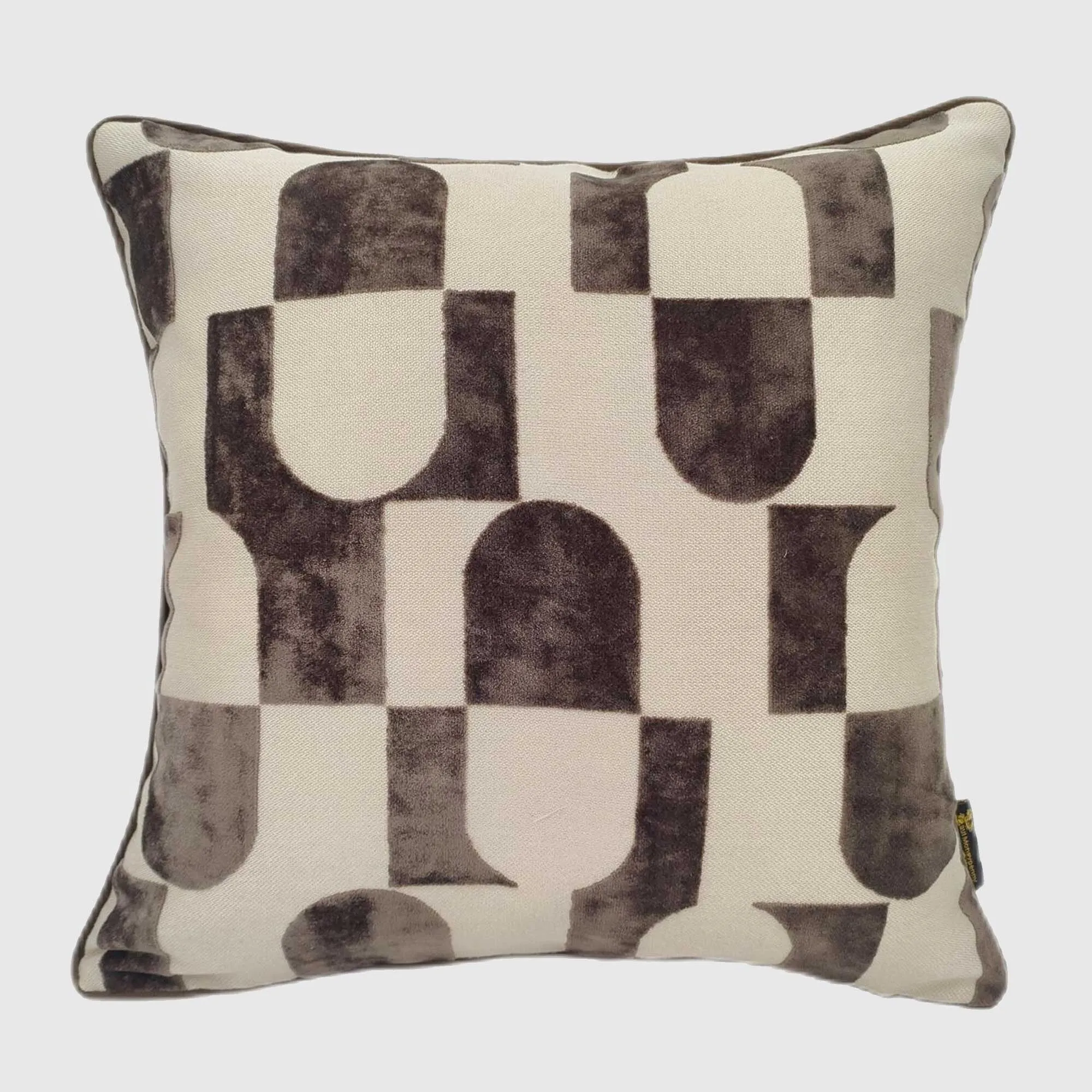 Arch Print Cushion - Chocolate, Polyester image
