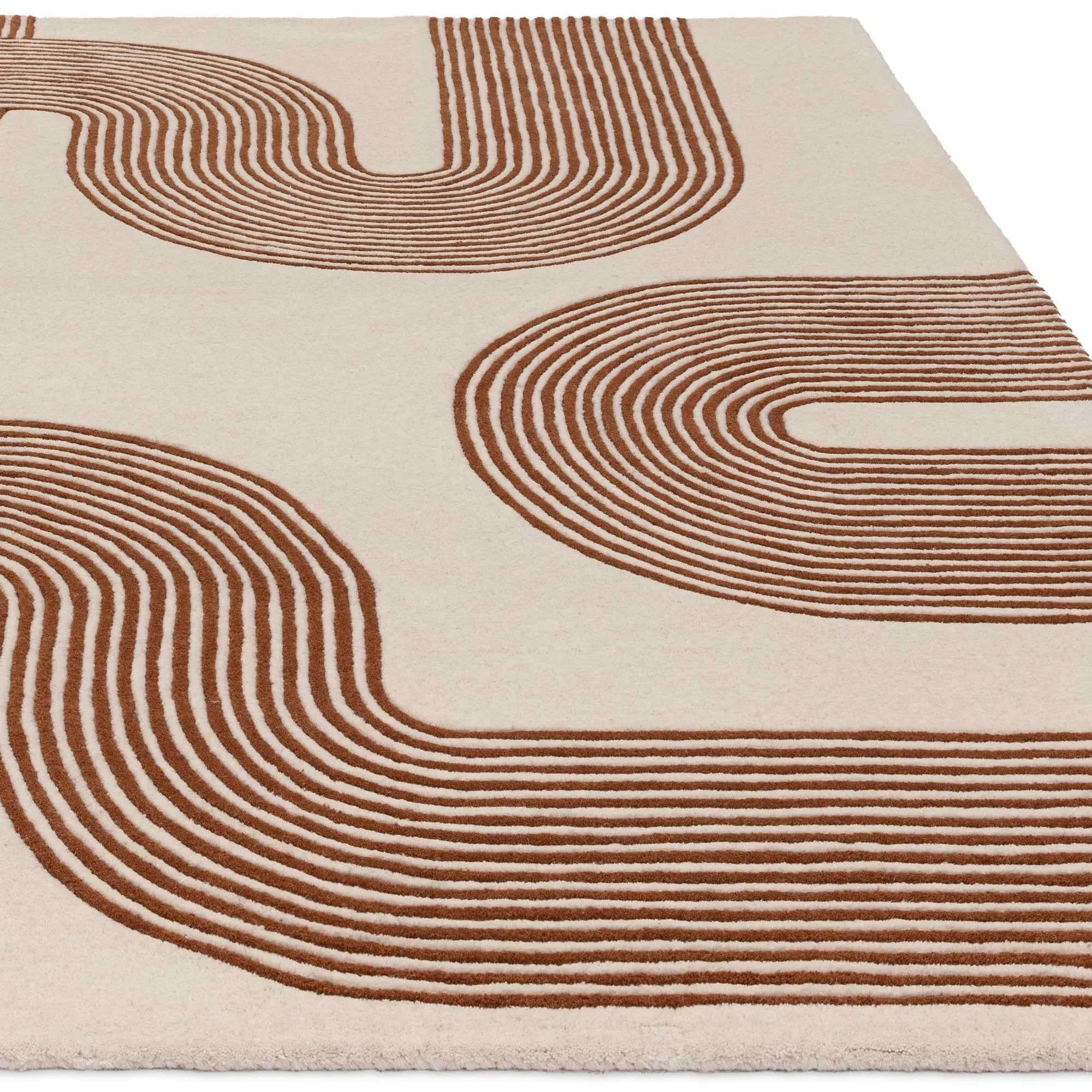 Arch Square Rug - Brown, Wool