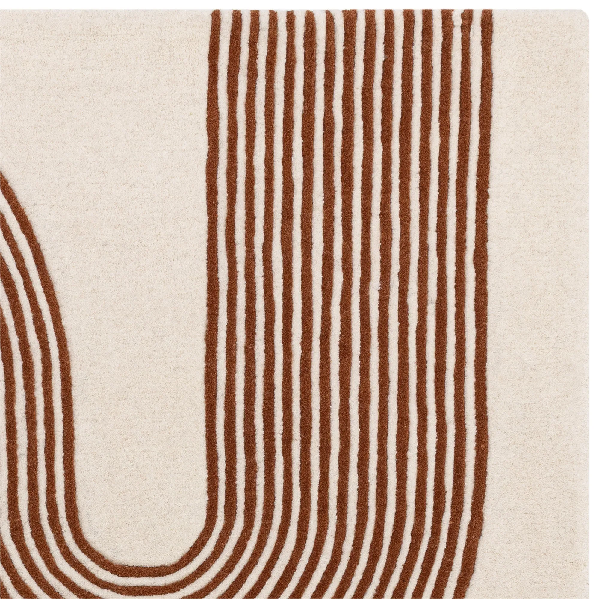 Arch Square Rug - Brown, Wool