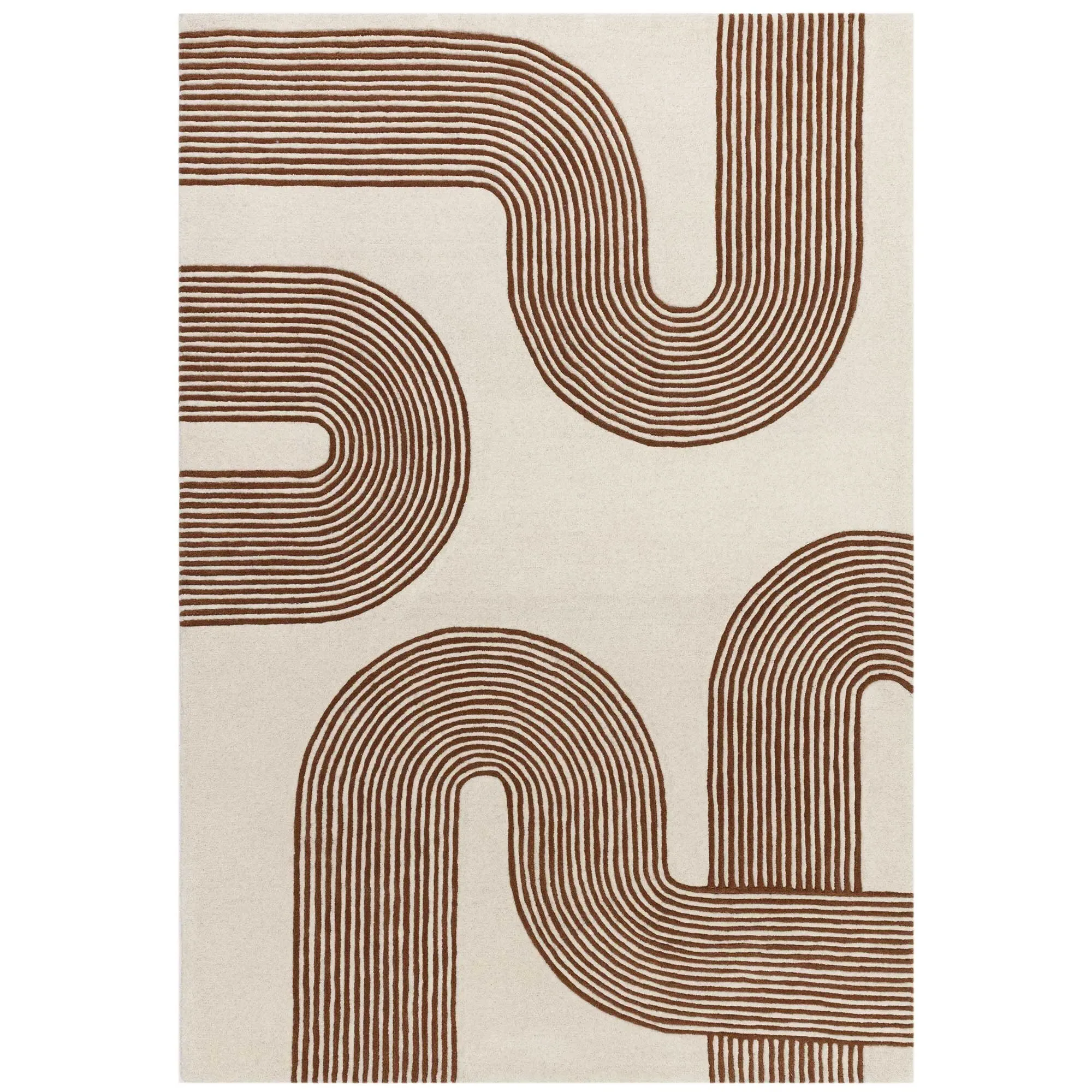 Arch Square Rug - Brown, Wool