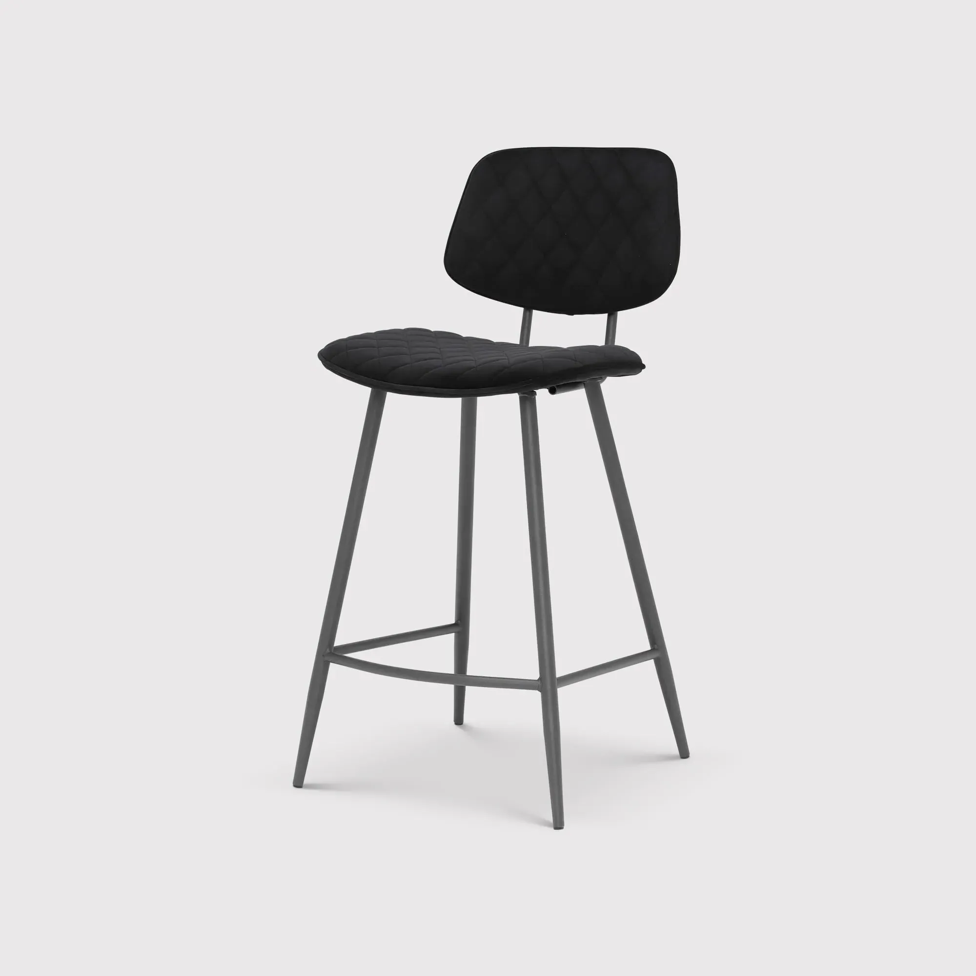 Archer Counter Stool - Black, Velvet