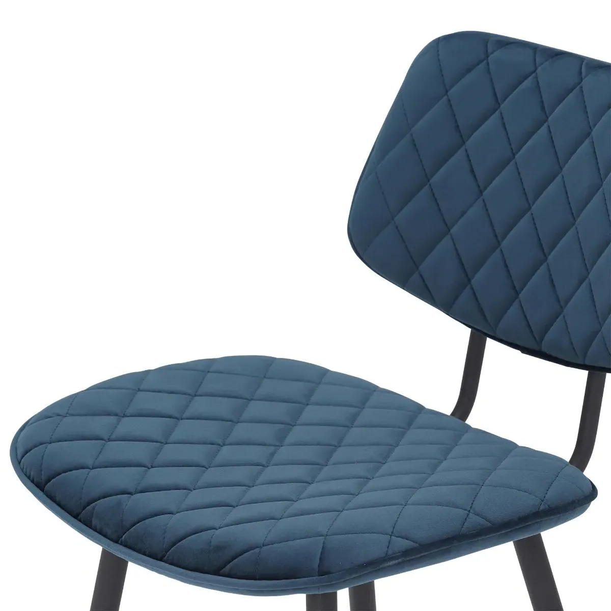 Archer Counter Stool - Blue, Velvet