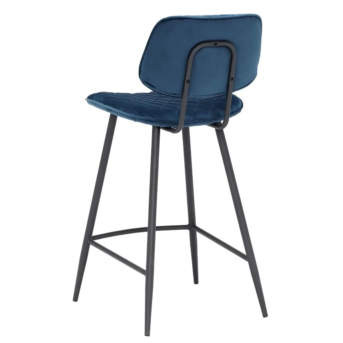 Archer Counter Stool - Blue, Velvet