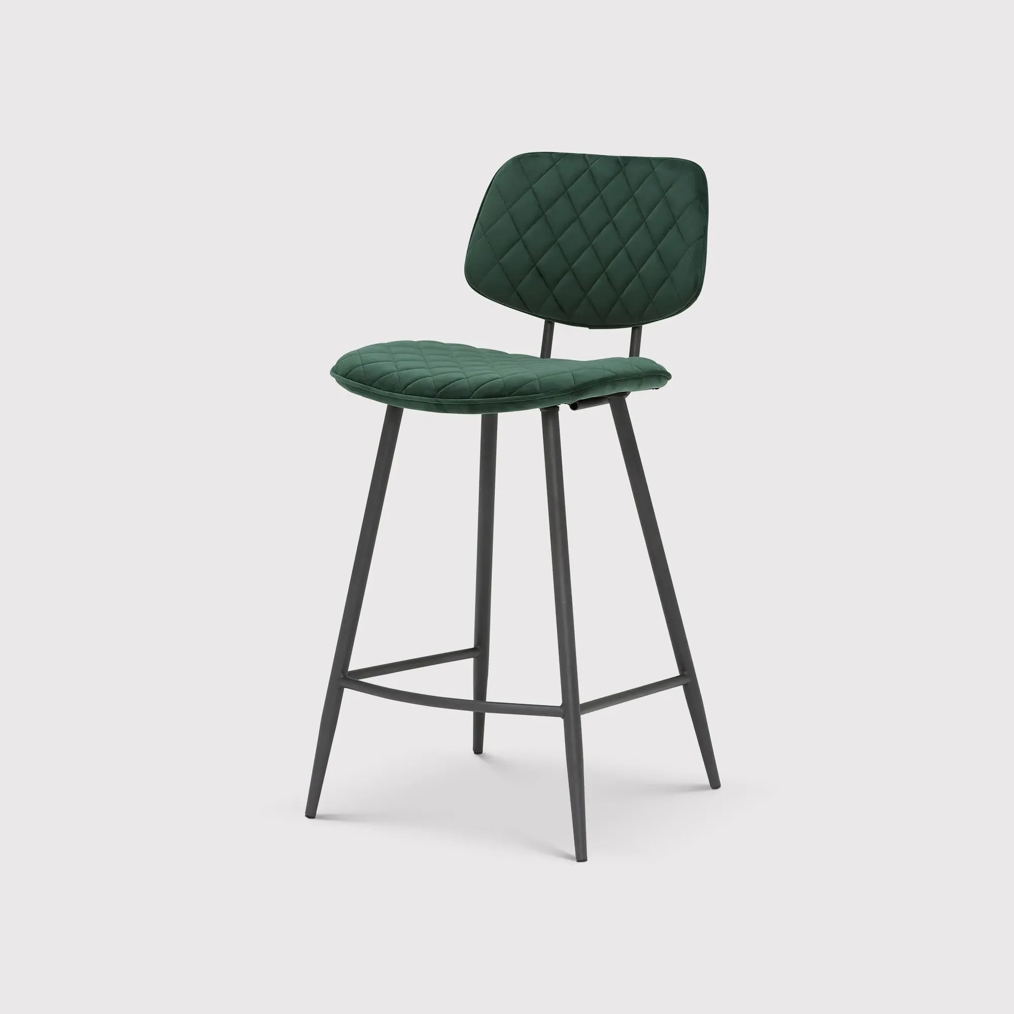 Archer Counter Stool - Green, Velvet