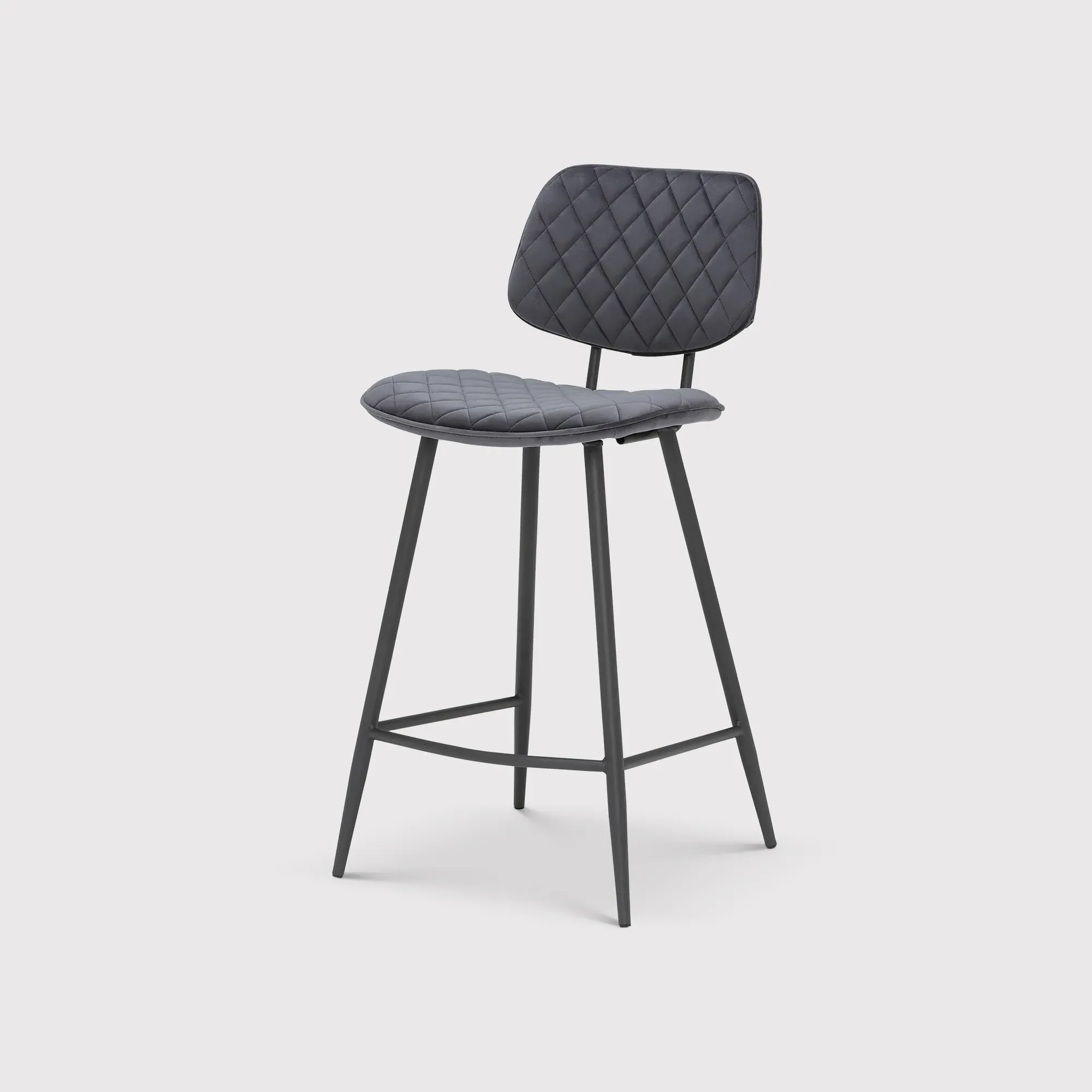 Archer Counter Stool - Grey, Velvet