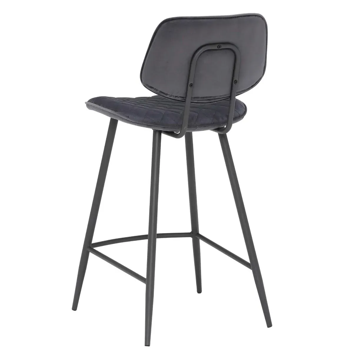 Archer Counter Stool - Grey, Velvet