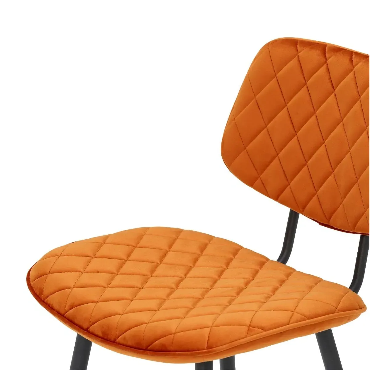 Archer Counter Stool - Orange, Velvet