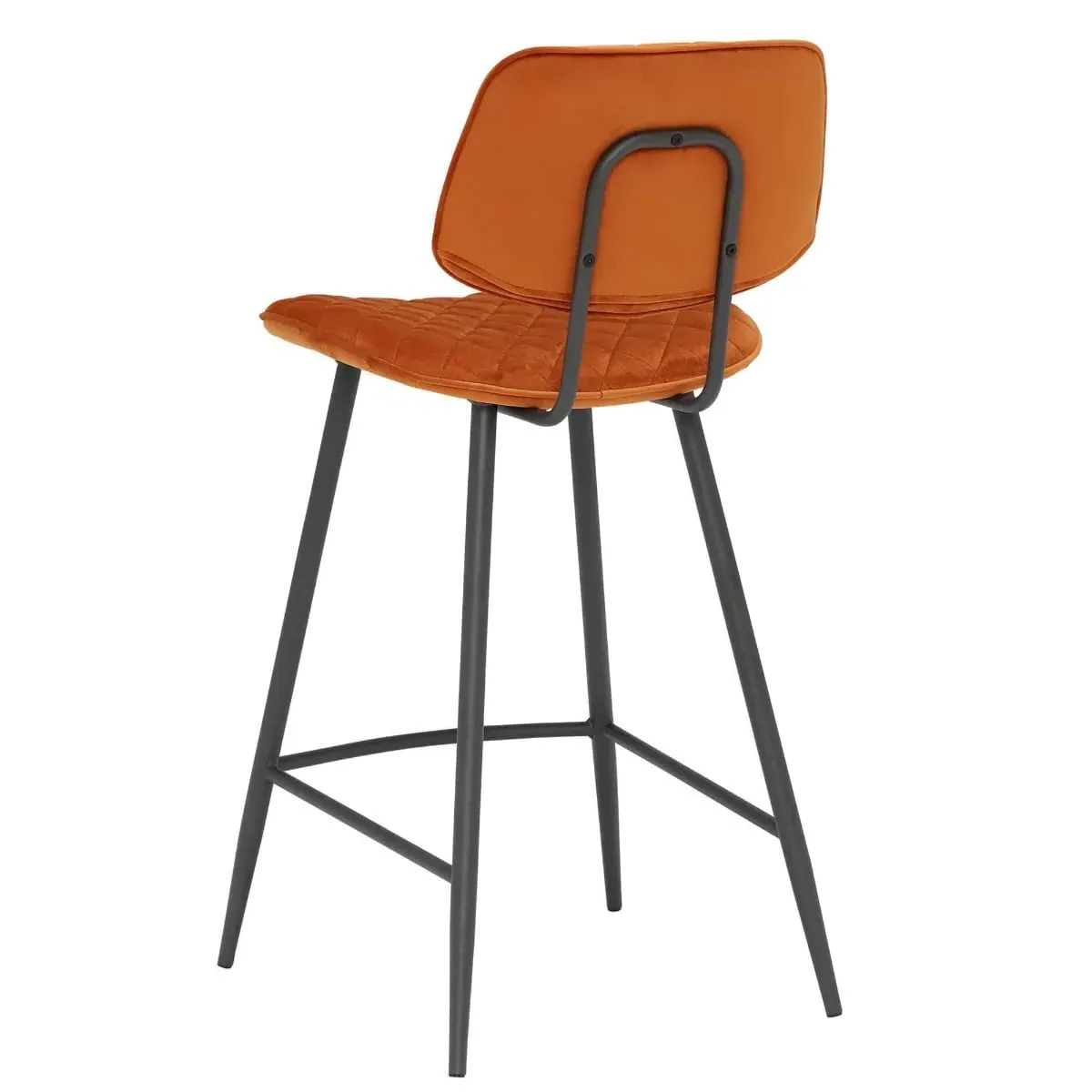 Archer Counter Stool - Orange, Velvet
