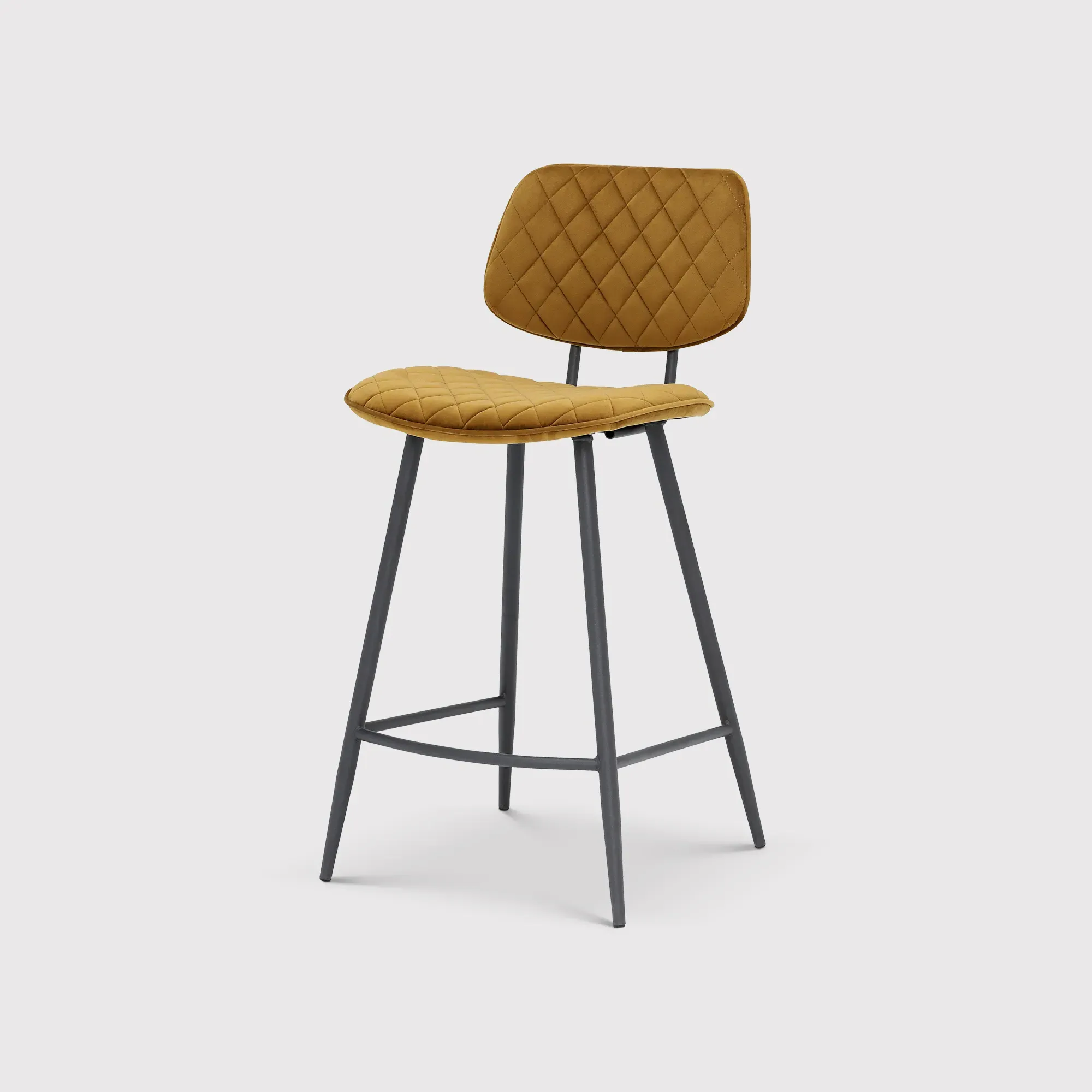 Archer Counter Stool - Yellow, Velvet