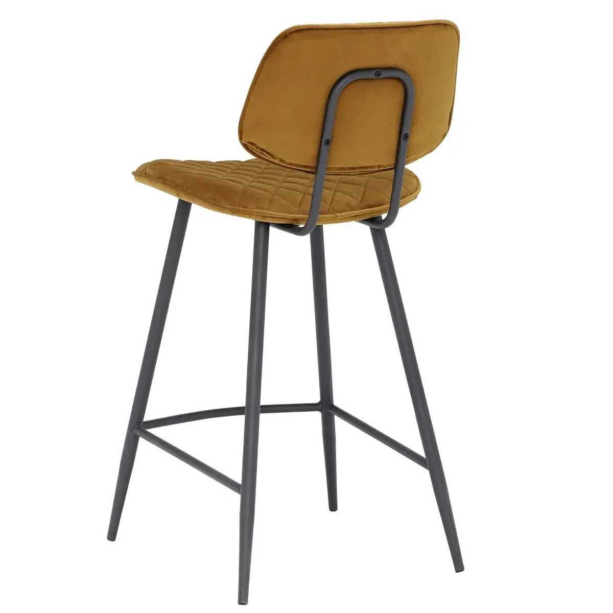 Archer Counter Stool - Yellow, Velvet