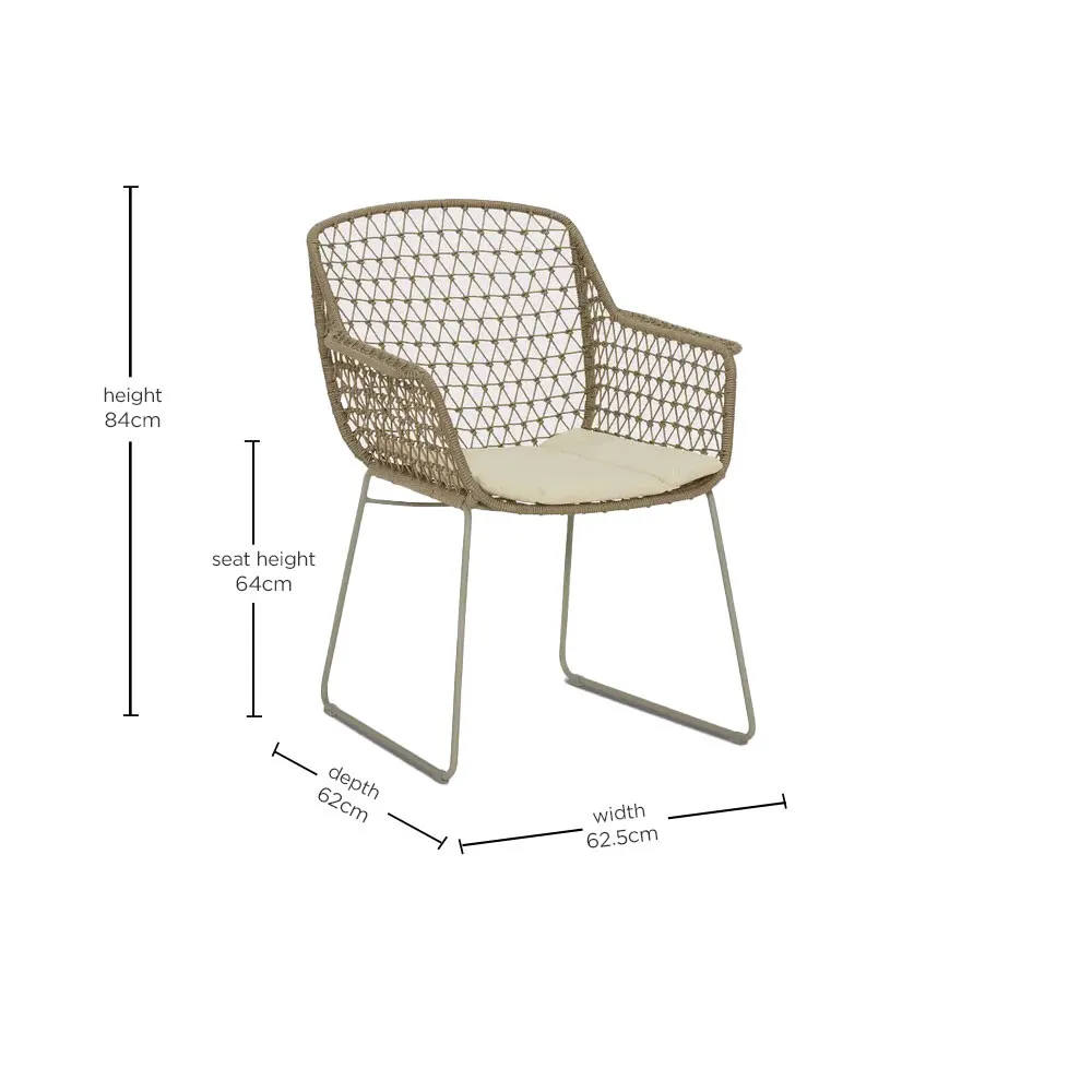 Argent Dining Armchair - Neutral, Woven Rope