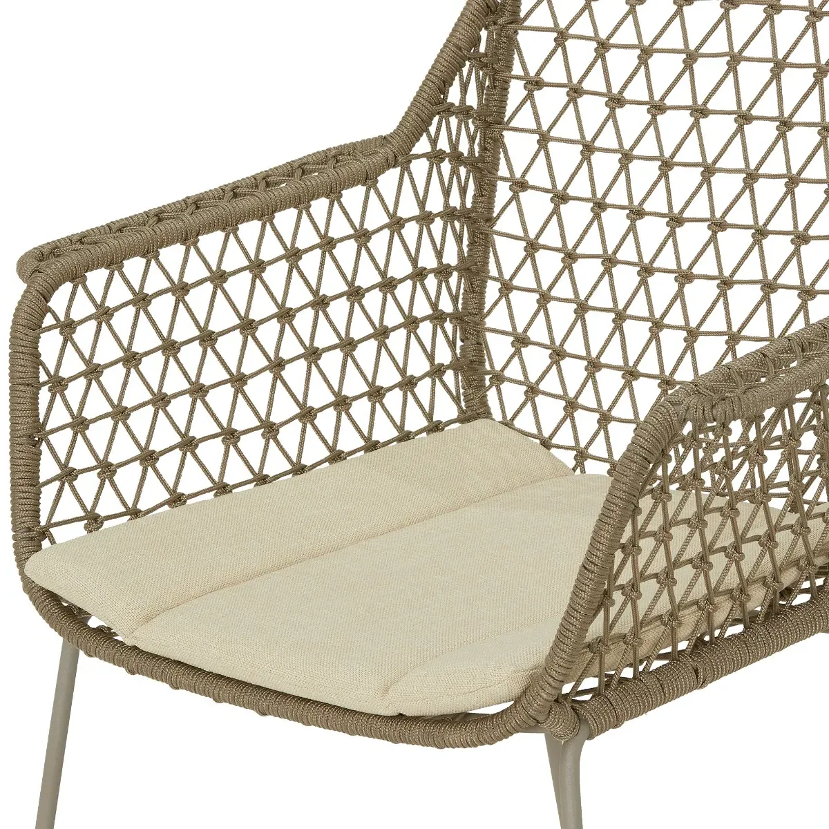 Argent Dining Armchair - Neutral, Woven Rope