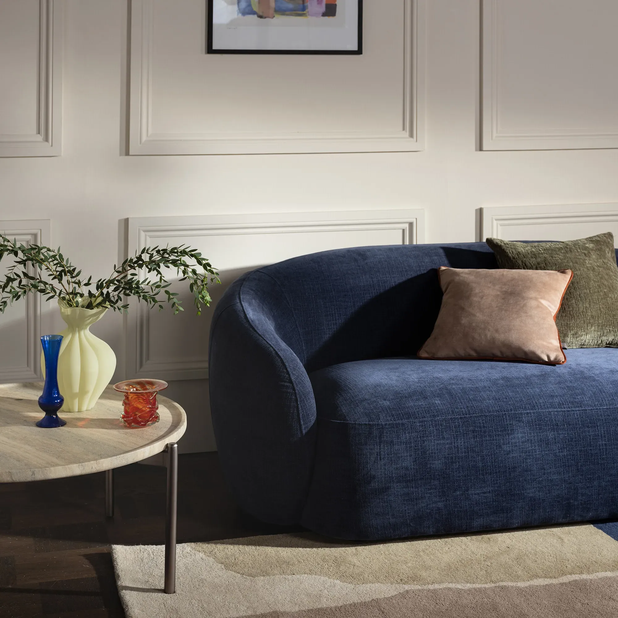 Arles Loveseat Sofa - Blue, Fabric