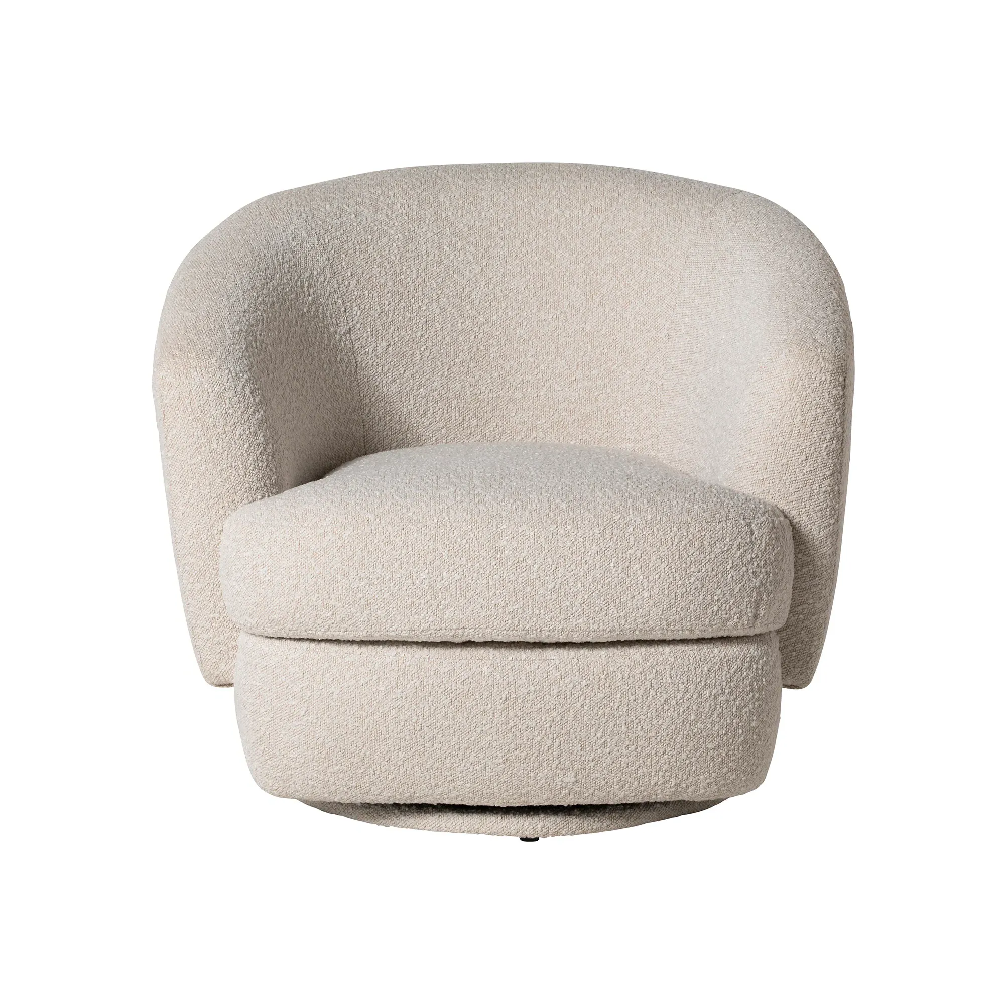 Arman Swivel Armchair - Neutral, Boucle