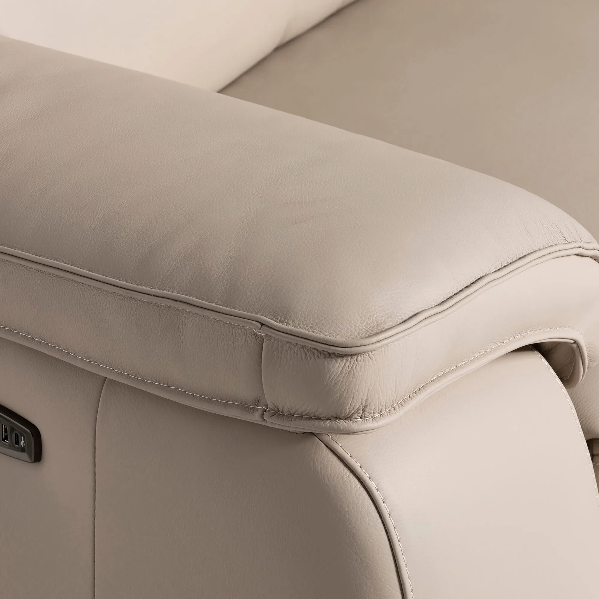 Arno 2.5 Seater Recliner Sofa with Power Recliners - Neutral