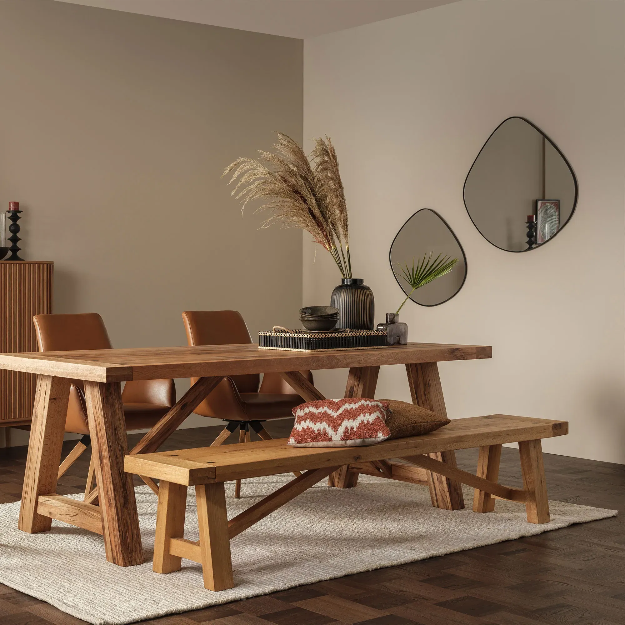 Asymmetrical Mirror - Black Glass