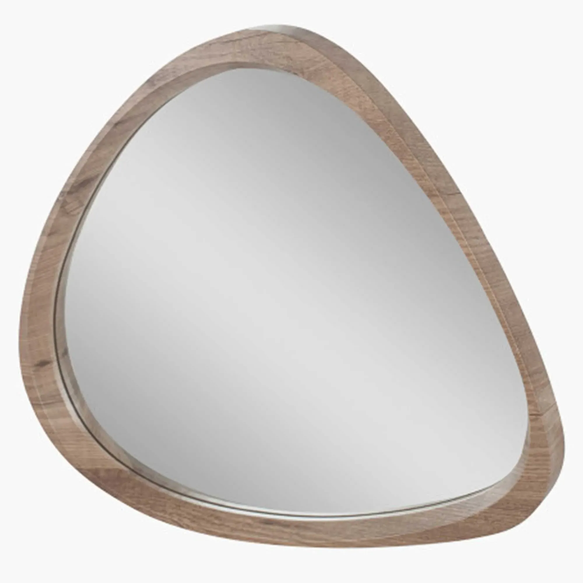 Asymmetrical Mirror - Neutral, Wood