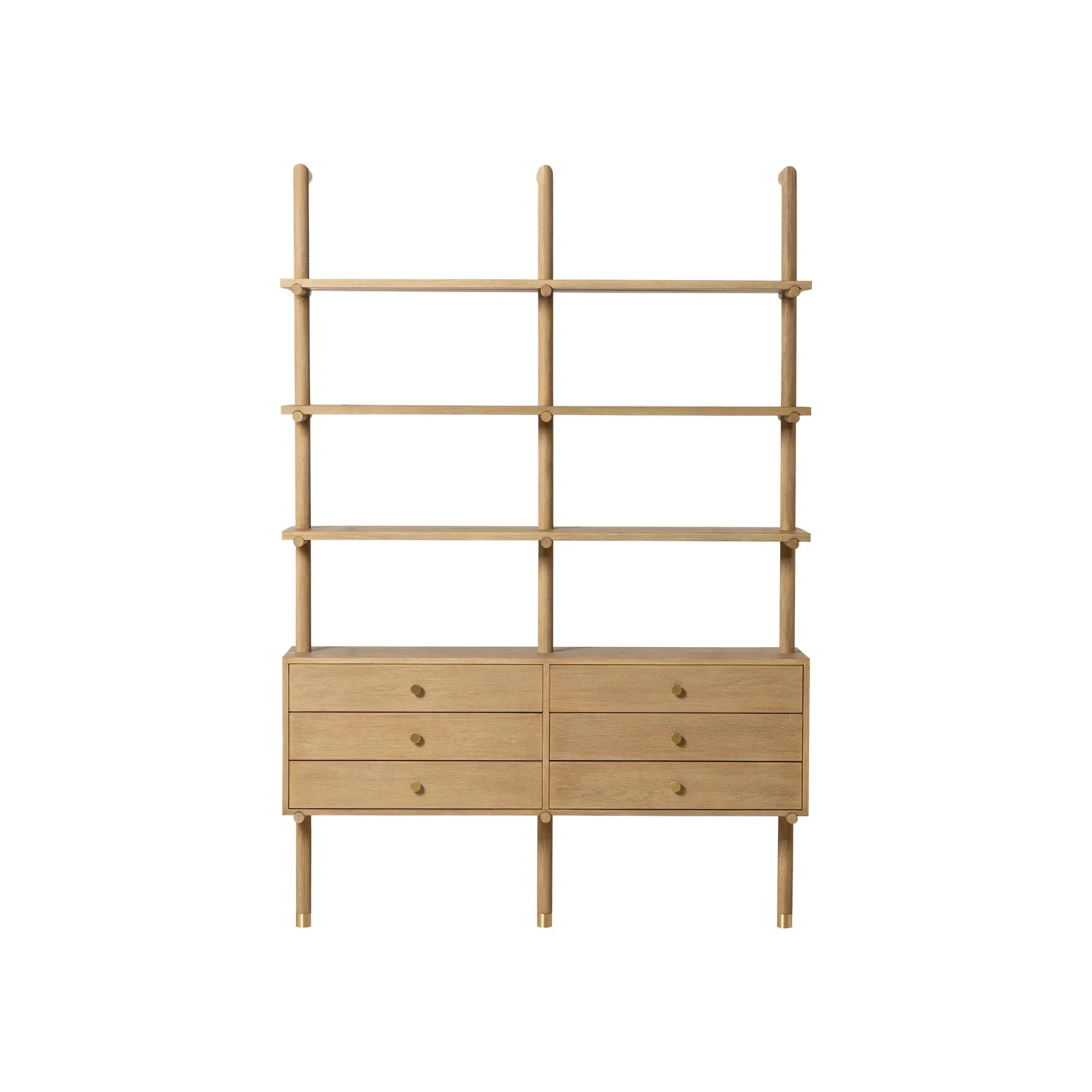 Athos Wide Bookshelf - Brown Oak